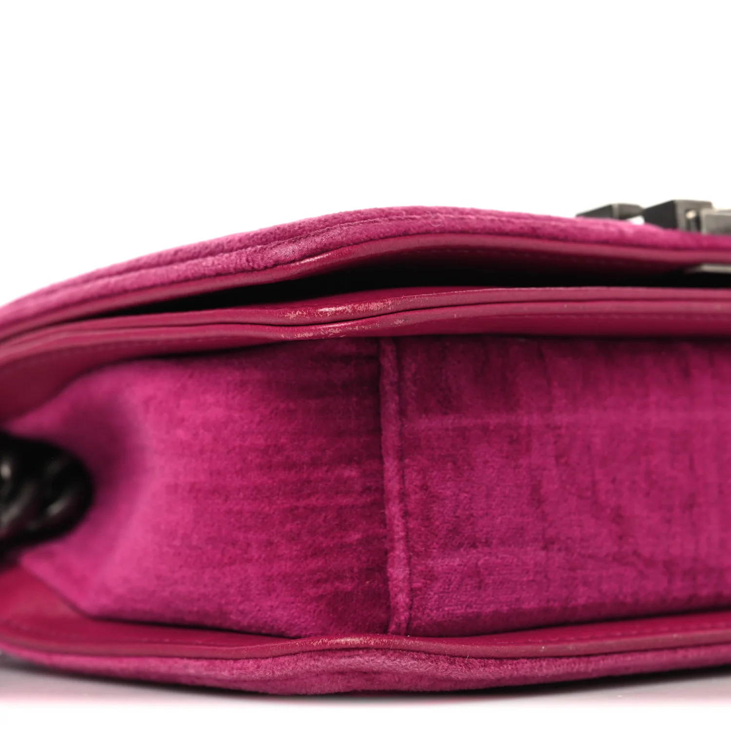 Velvet Quilted Small Boy Flap Fuchsia - Image 9