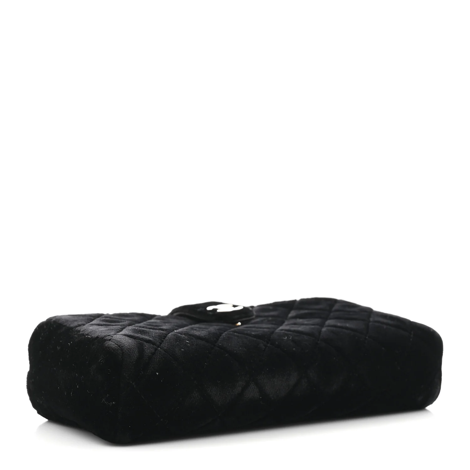 Velvet Quilted Small Clutch With Chain Black - Image 4