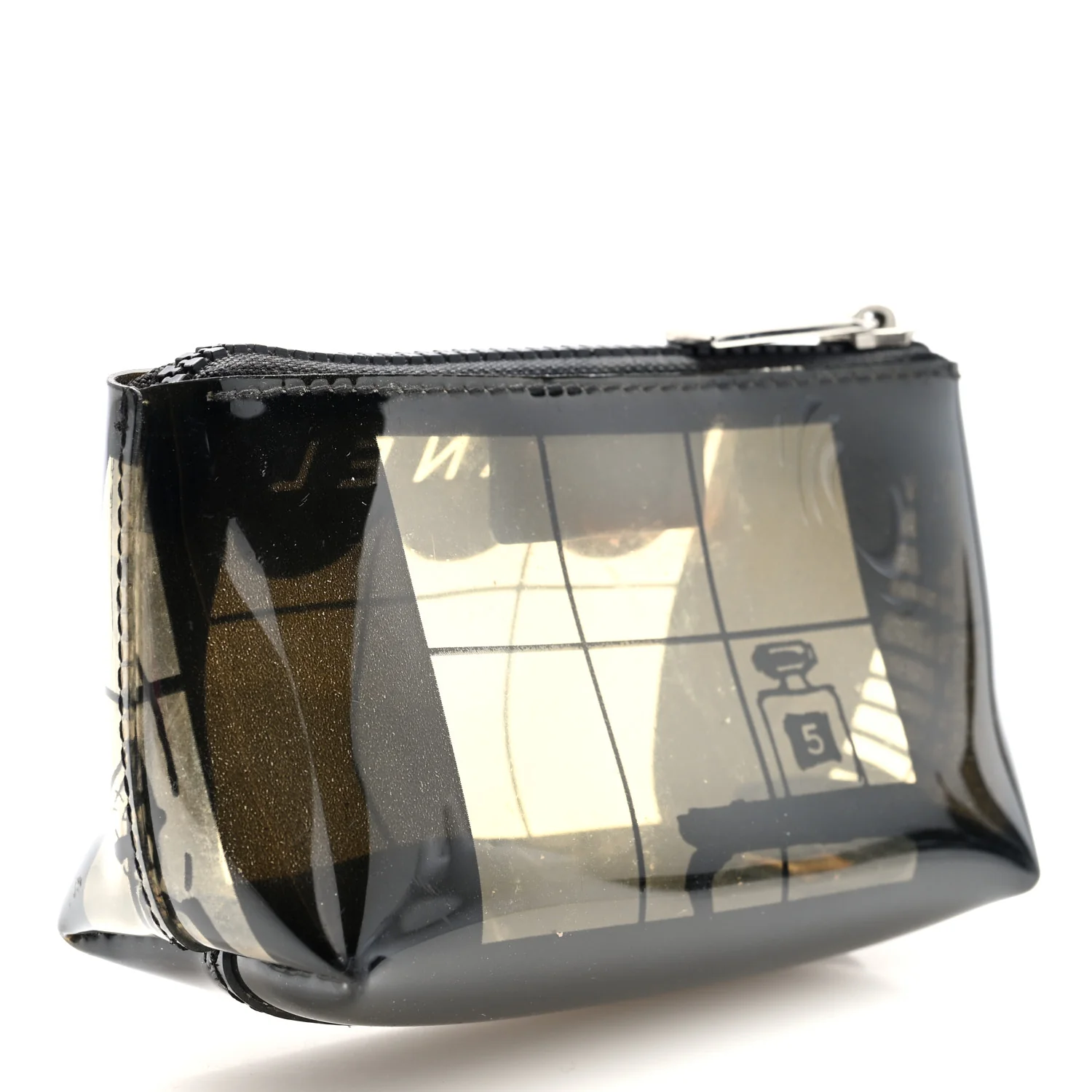 Vinyl Coco Window Cosmetic Pouch Black - Image 3