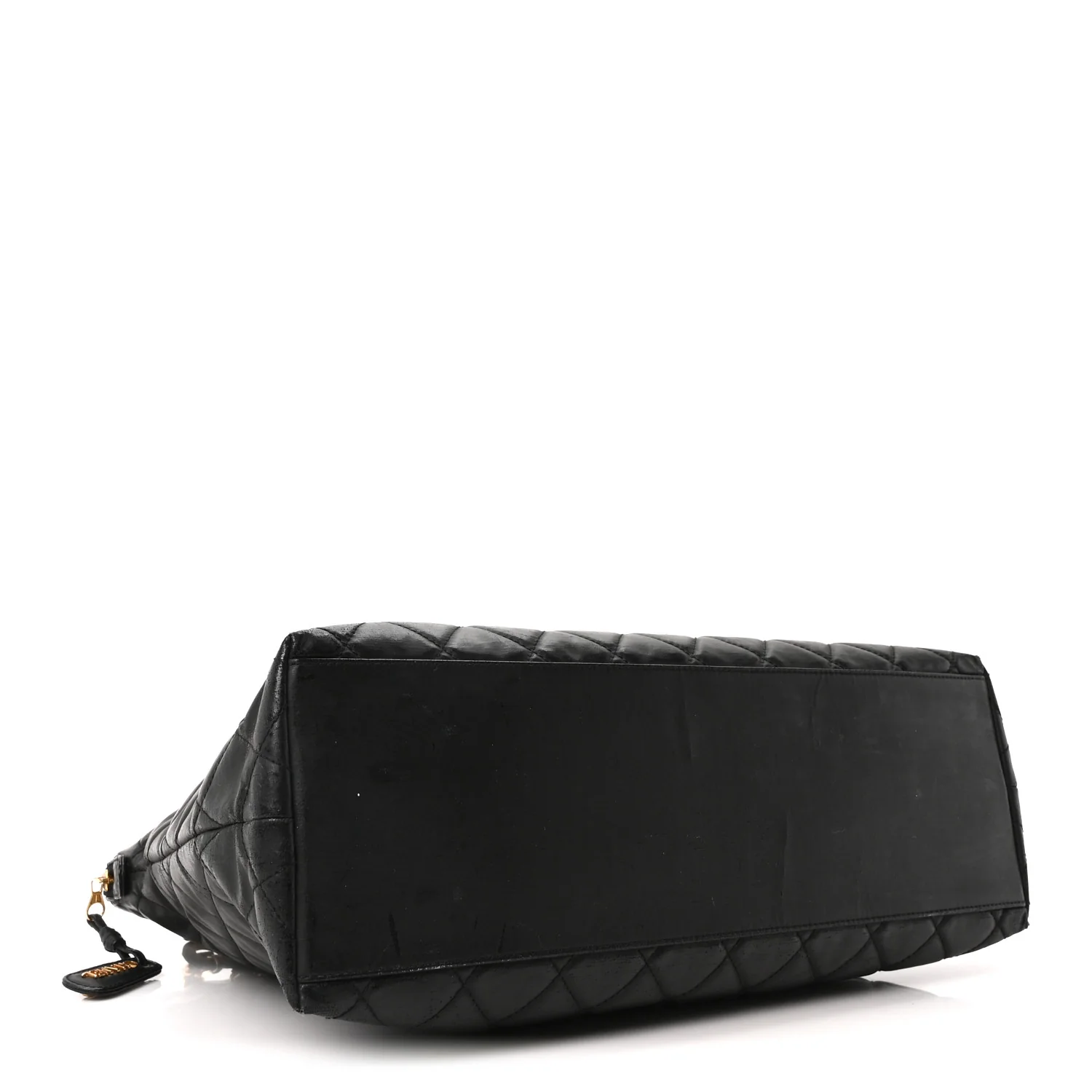 Vinyl Quilted Shoulder Bag Black - Image 4