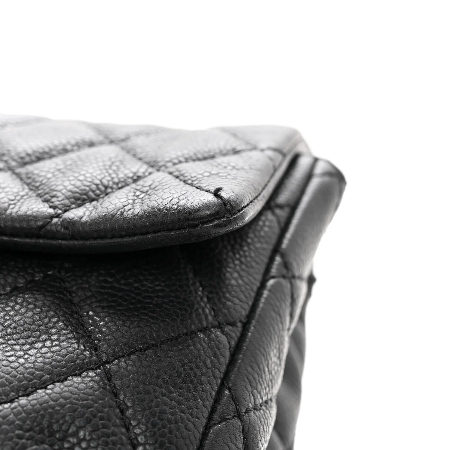 Washed Caviar Quilted Maxi Single Flap Black - Image 11