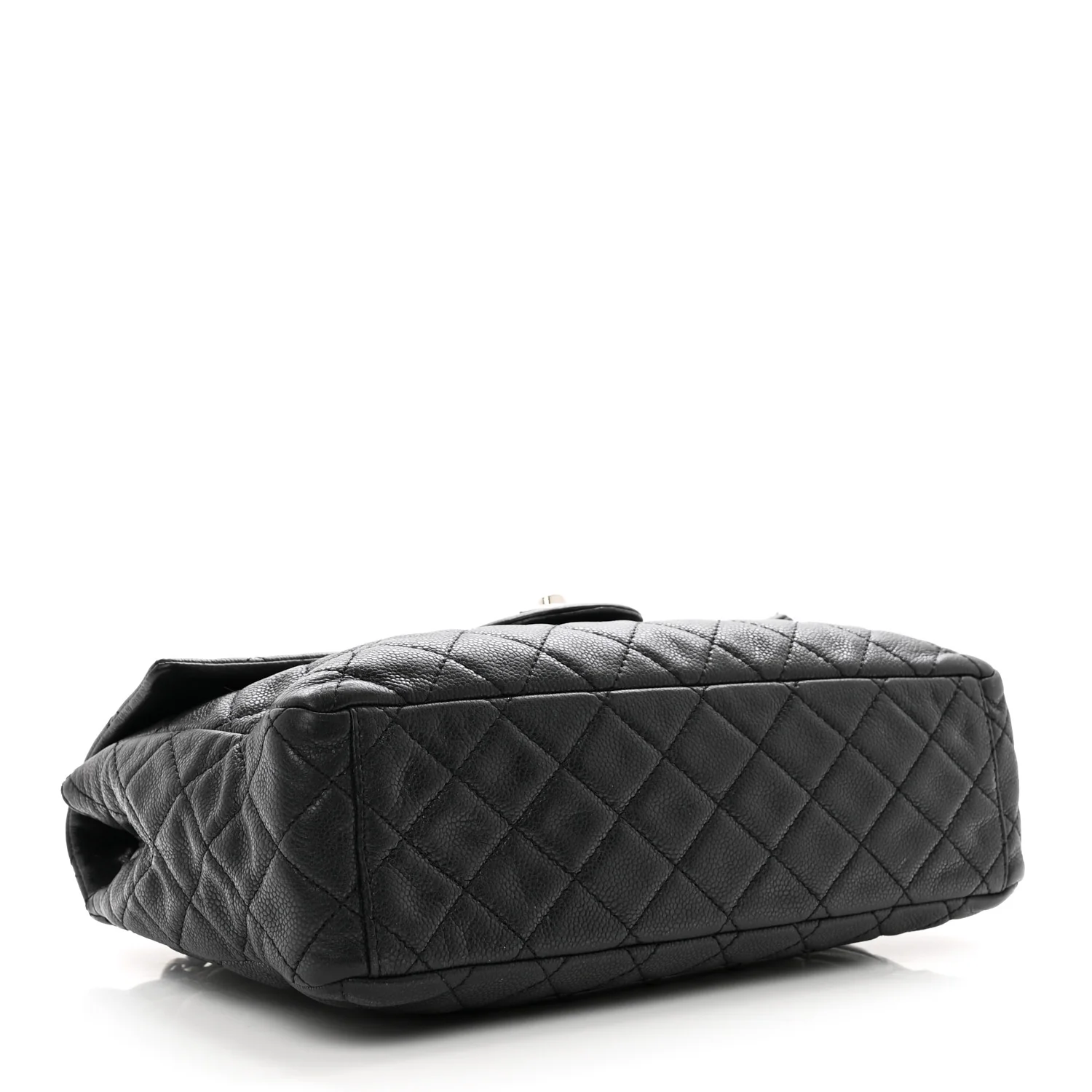 Washed Caviar Quilted Maxi Single Flap Black - Image 4
