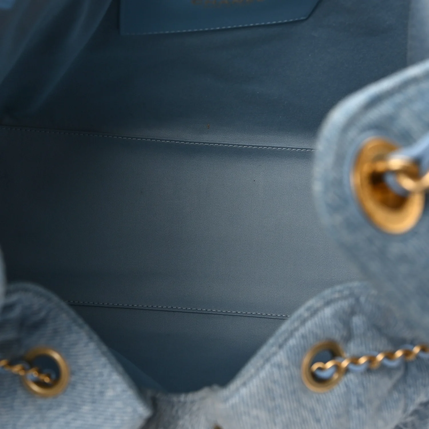 Washed Denim Quilted Medium Chanel 25 Handbag Blue - Image 6