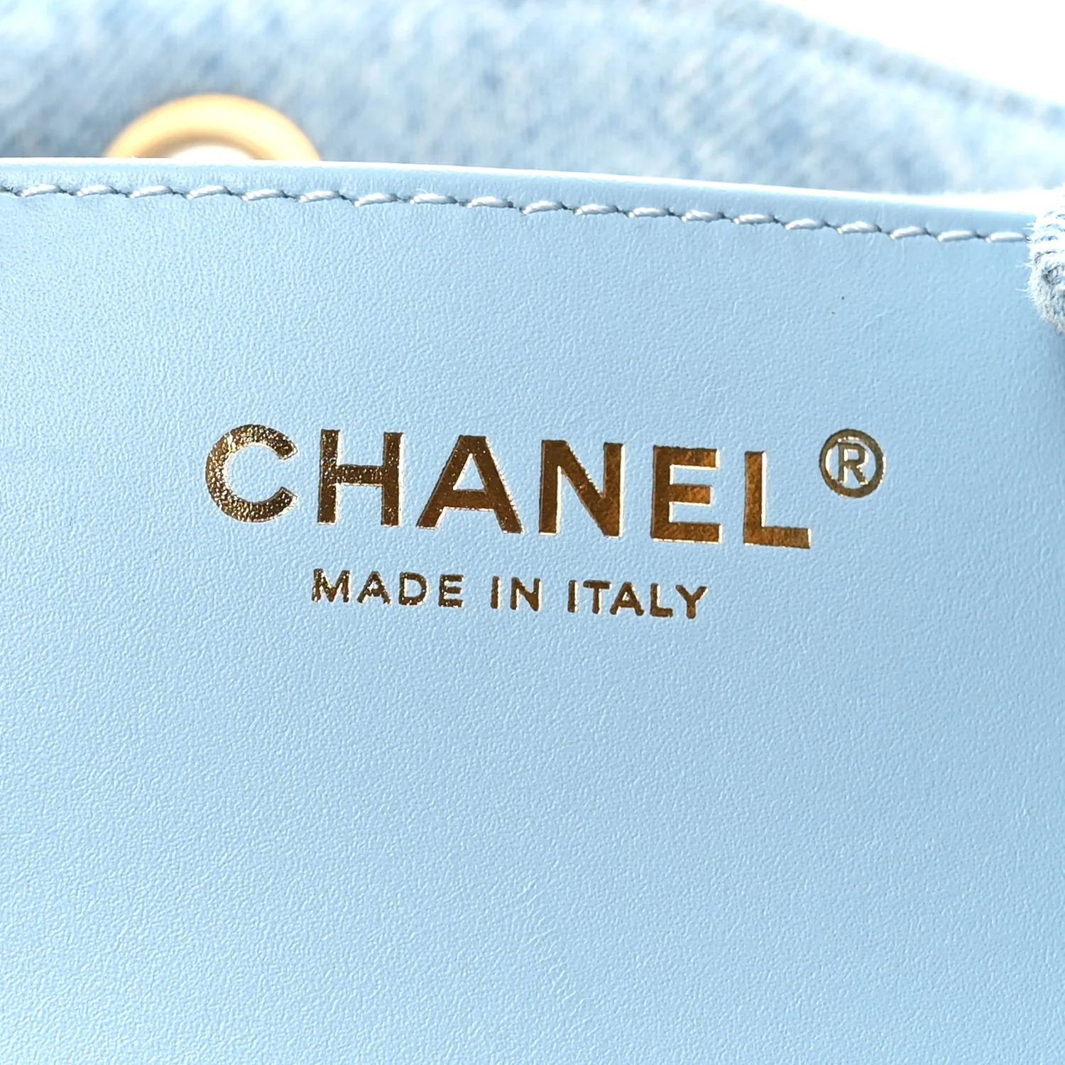 Washed Denim Quilted Medium Chanel 25 Handbag Blue - Image 7