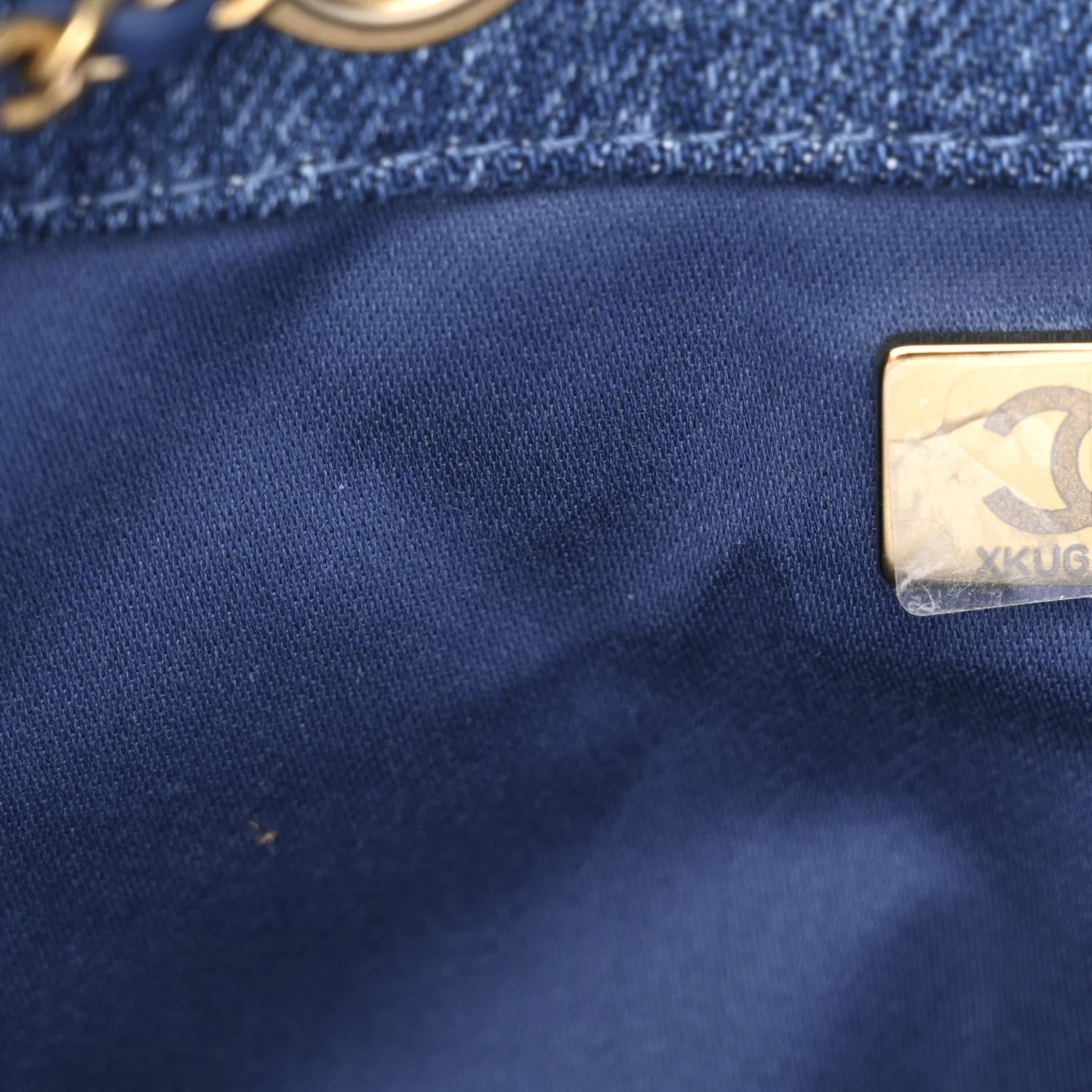 Washed Denim Quilted Medium Chanel 25 Handbag Blue - Image 8