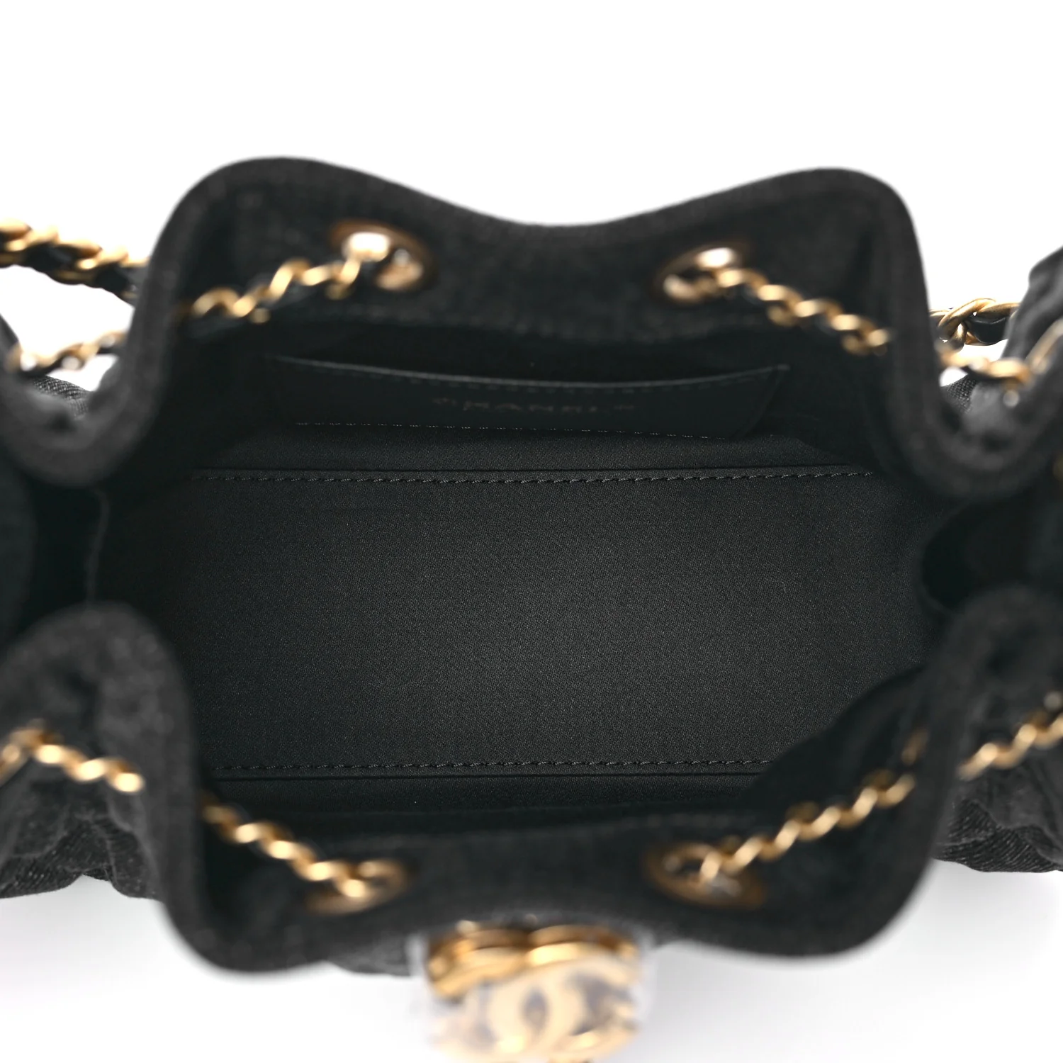 Washed Denim Quilted Mini Chanel 25 Handbag Black - Image 5