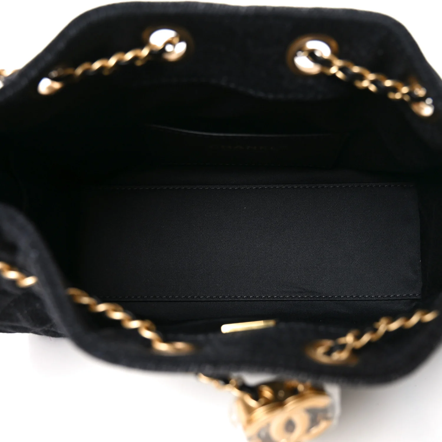 Washed Denim Quilted Mini Chanel 25 Handbag Black - Image 5