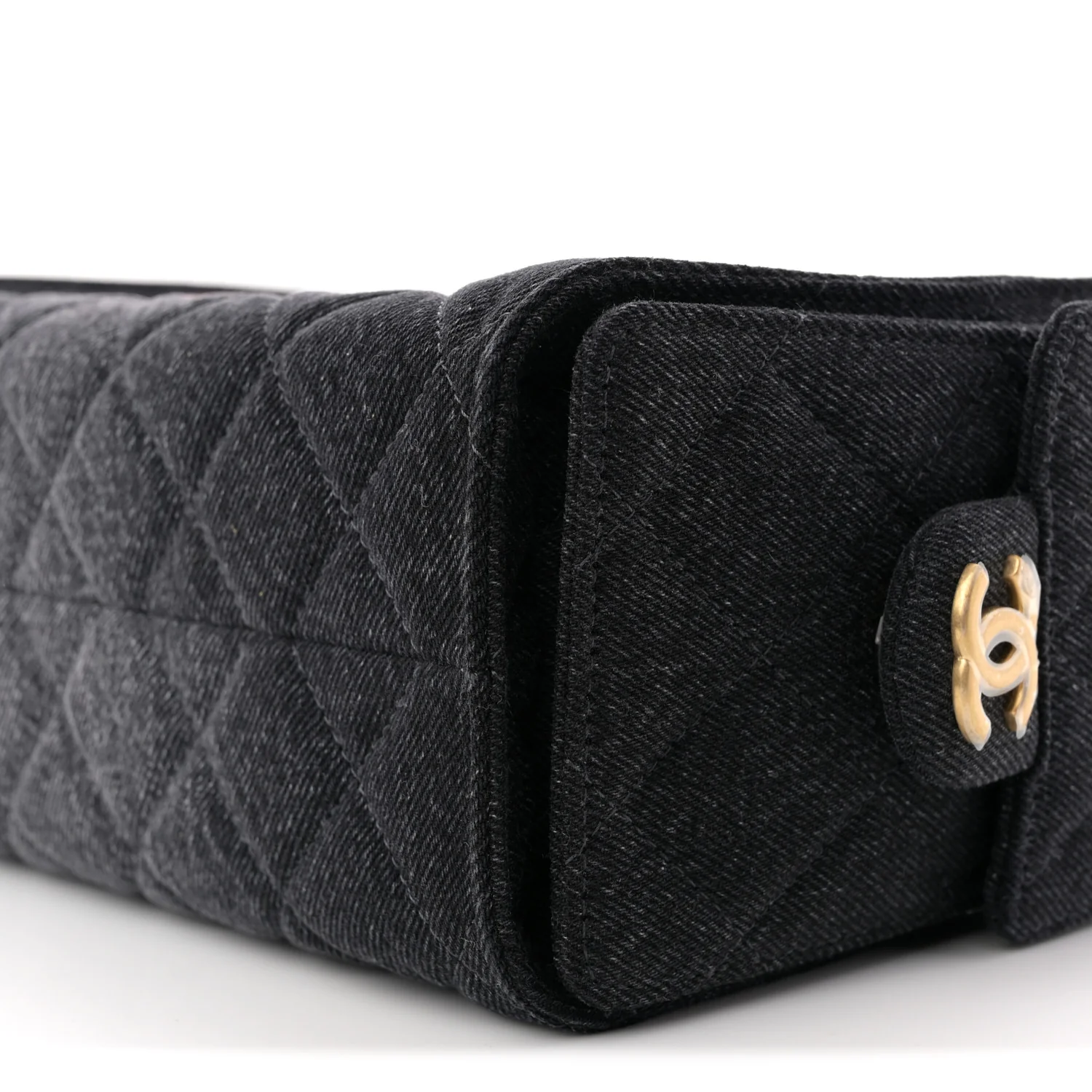 Washed Denim Quilted Mini Chanel 25 Handbag Black - Image 10