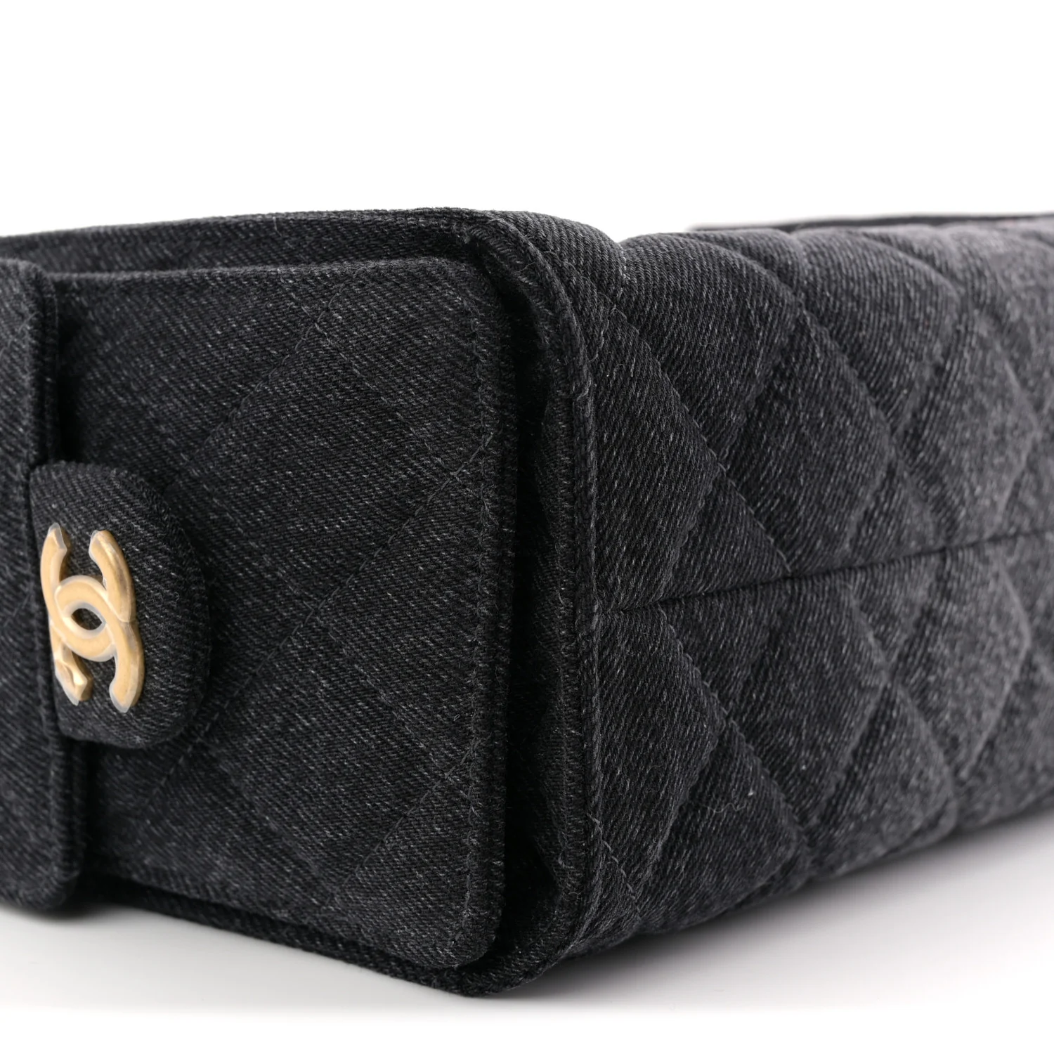 Washed Denim Quilted Mini Chanel 25 Handbag Black - Image 9