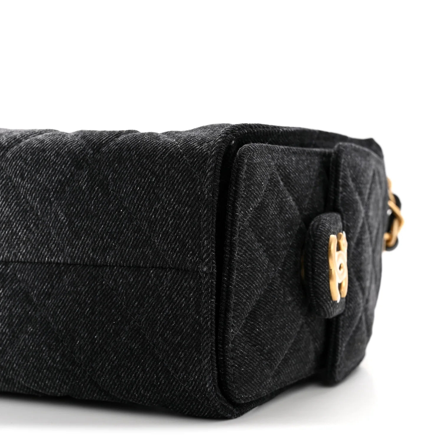 Washed Denim Quilted Mini Chanel 25 Handbag Black - Image 10