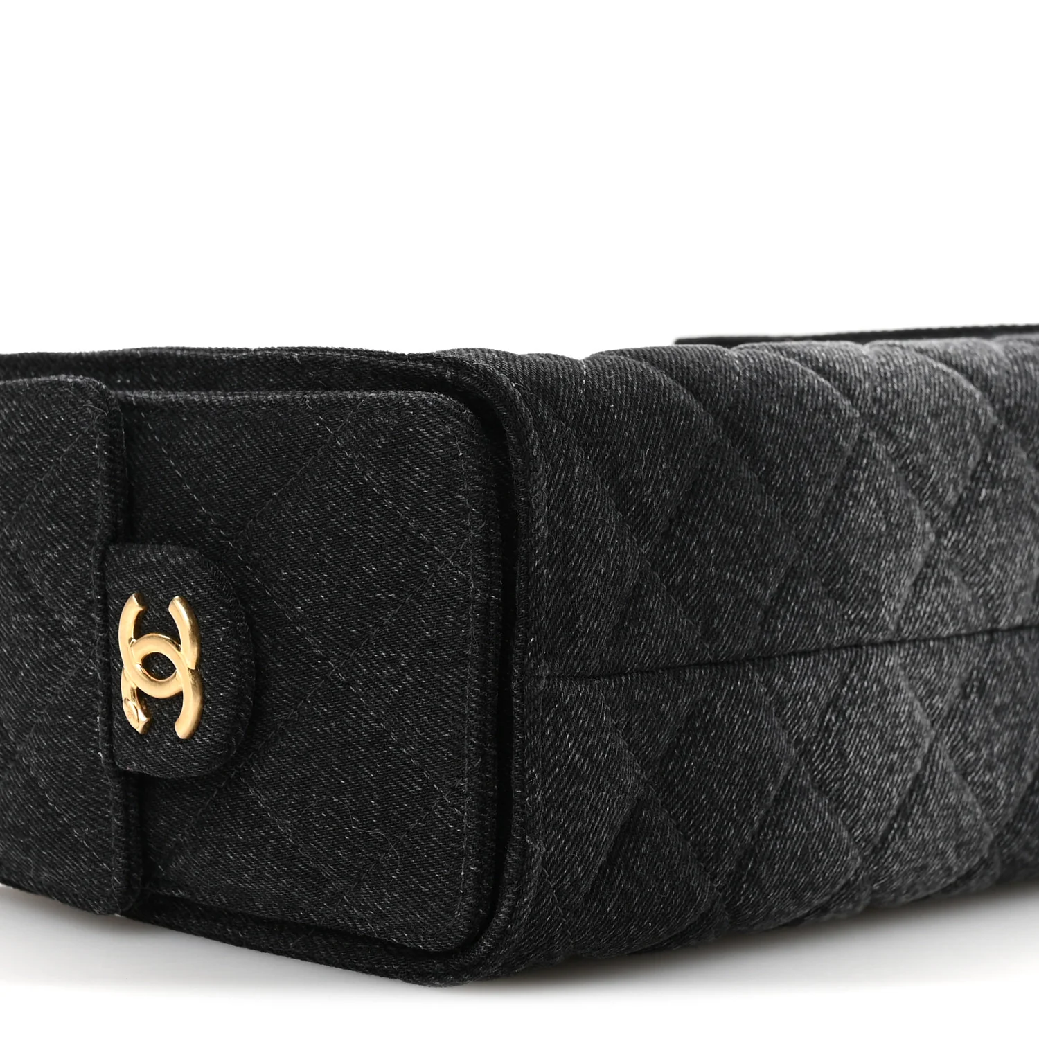 Washed Denim Quilted Mini Chanel 25 Handbag Black - Image 9
