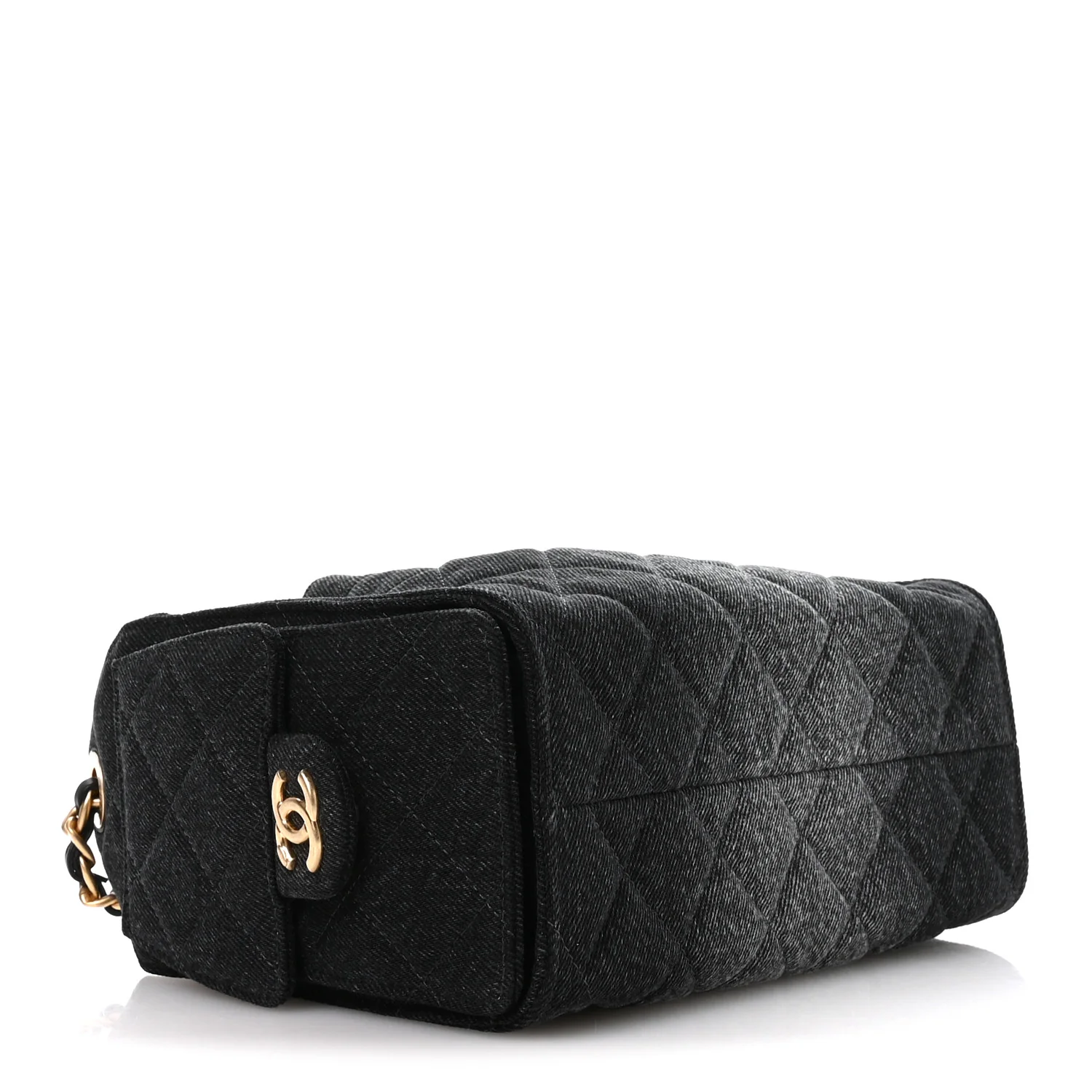 Washed Denim Quilted Mini Chanel 25 Handbag Black - Image 4
