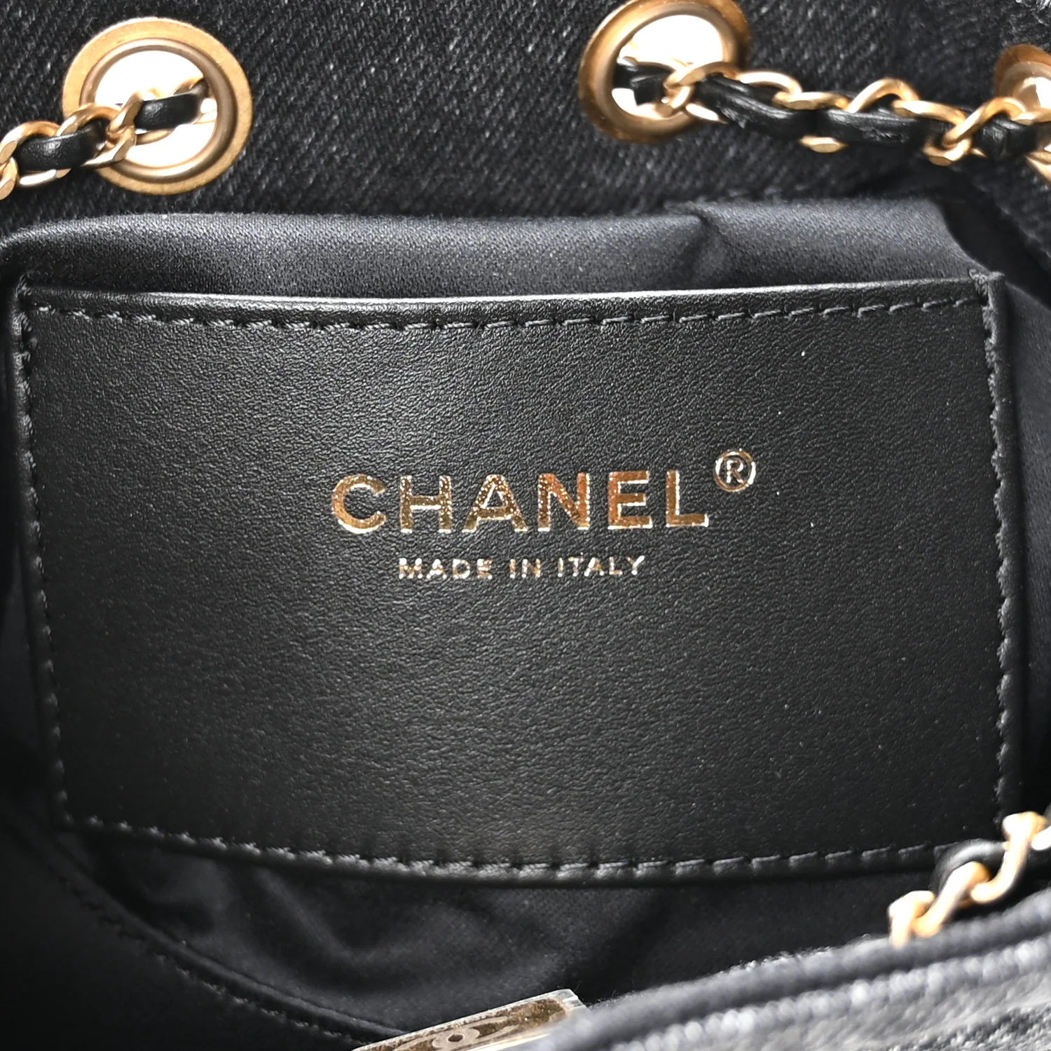 Washed Denim Quilted Mini Chanel 25 Handbag Black - Image 6