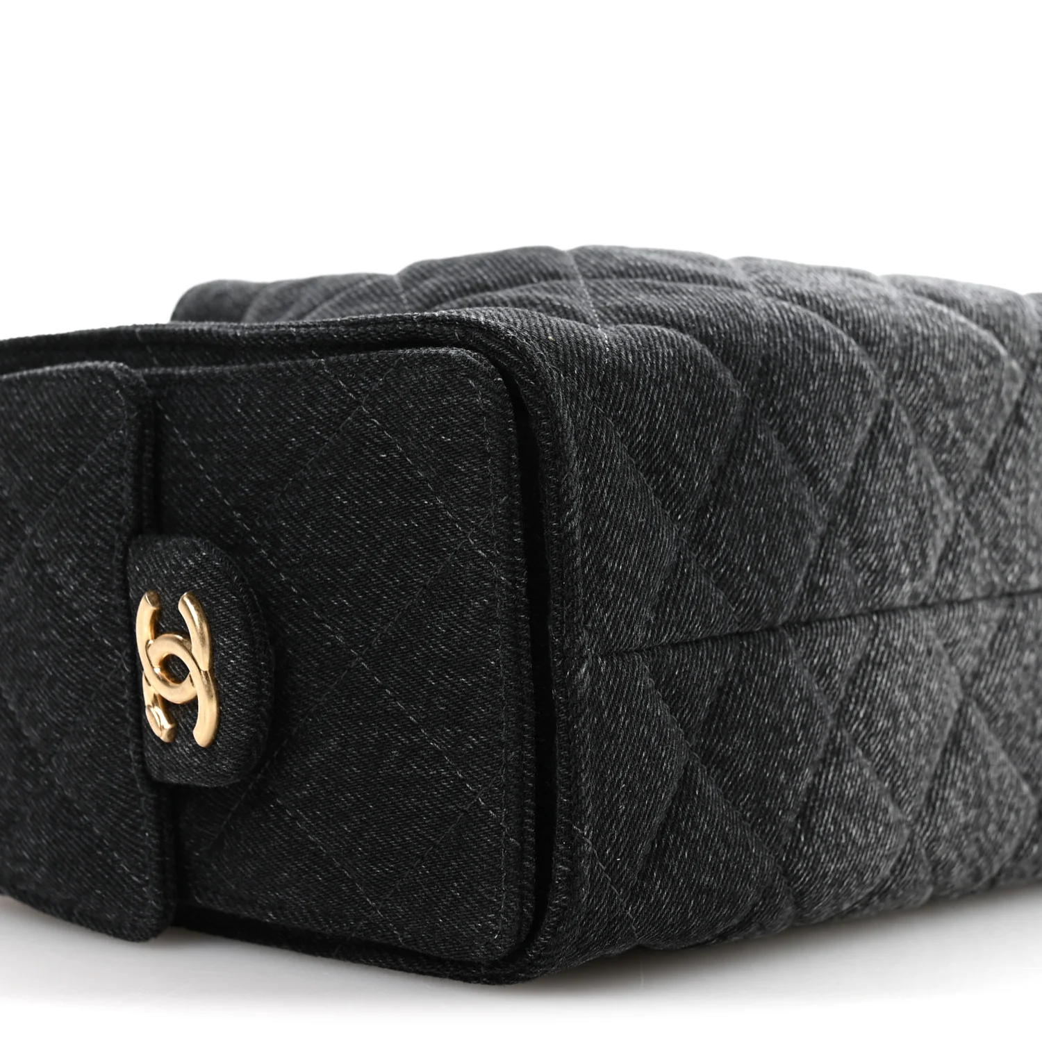Washed Denim Quilted Mini Chanel 25 Handbag Black - Image 9