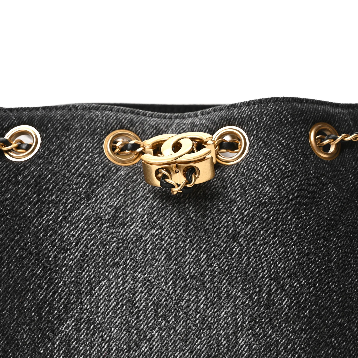Washed Denim Quilted Mini Chanel 25 Handbag Black - Image 14