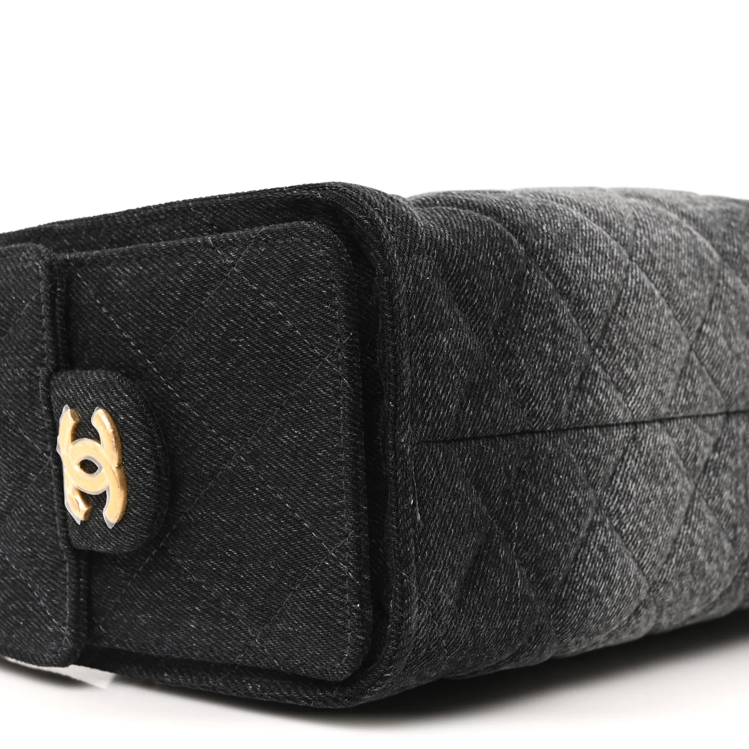 Washed Denim Quilted Mini Chanel 25 Handbag Black - Image 16