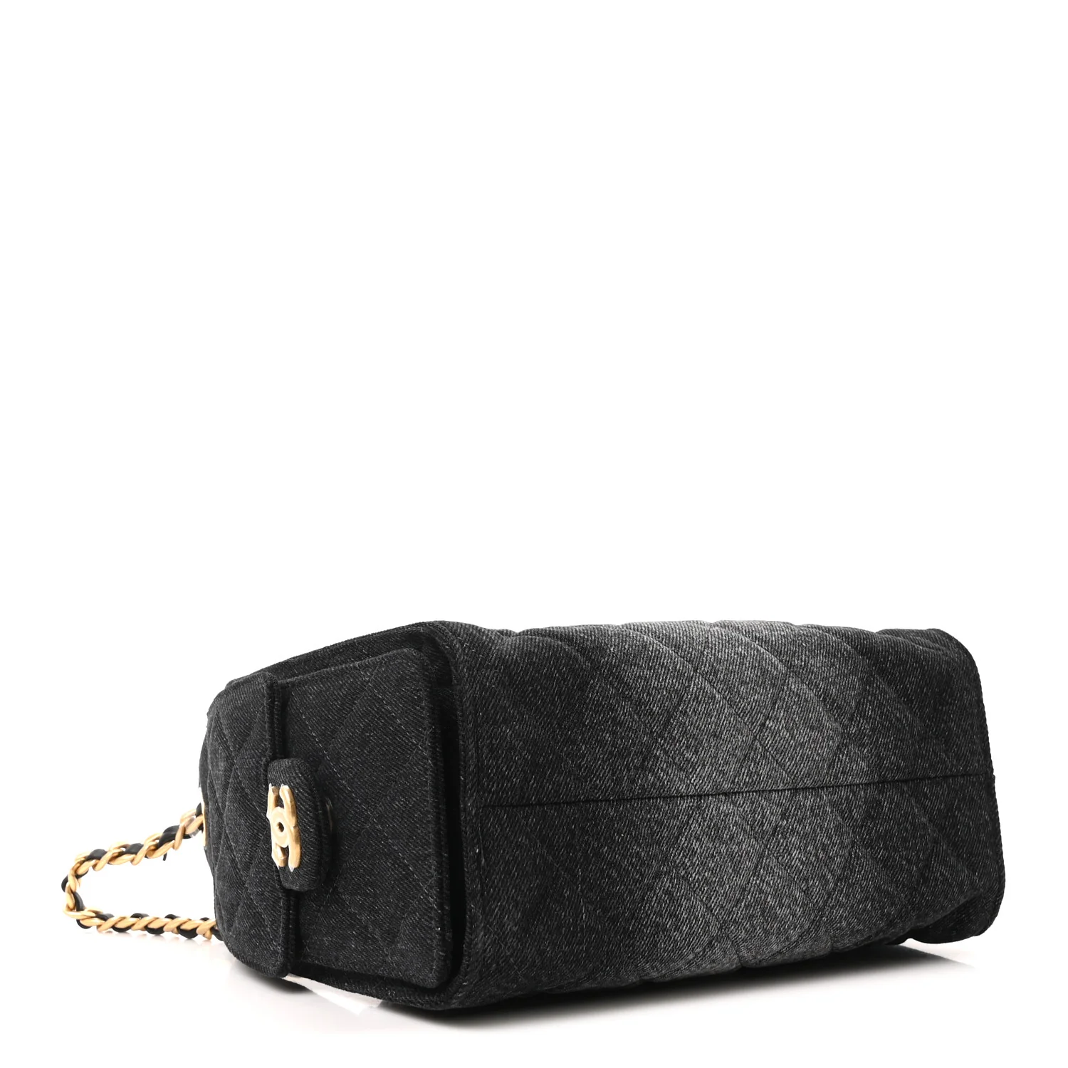 Washed Denim Quilted Mini Chanel 25 Handbag Black - Image 7
