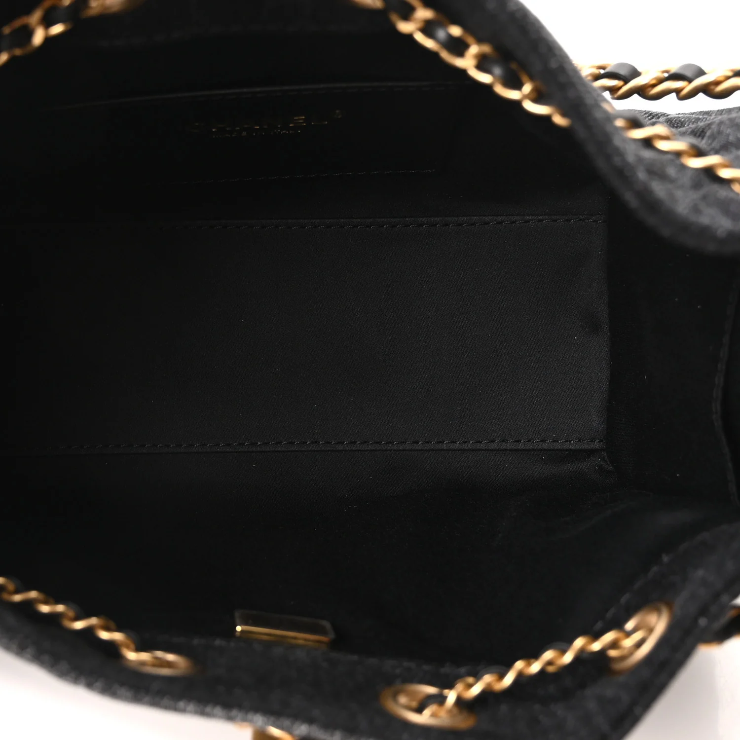 Washed Denim Quilted Mini Chanel 25 Handbag Black - Image 9