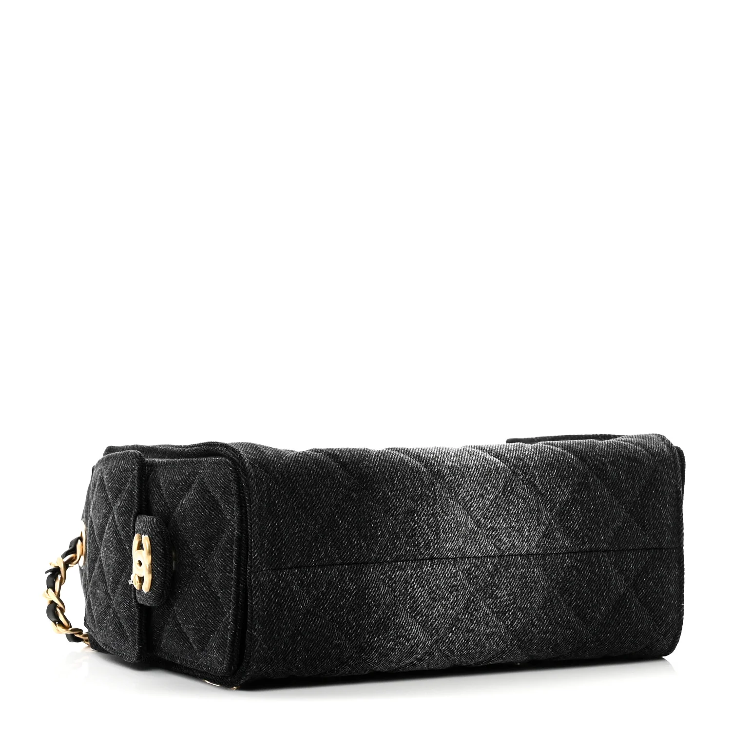 Washed Denim Quilted Mini Chanel 25 Handbag Black - Image 4