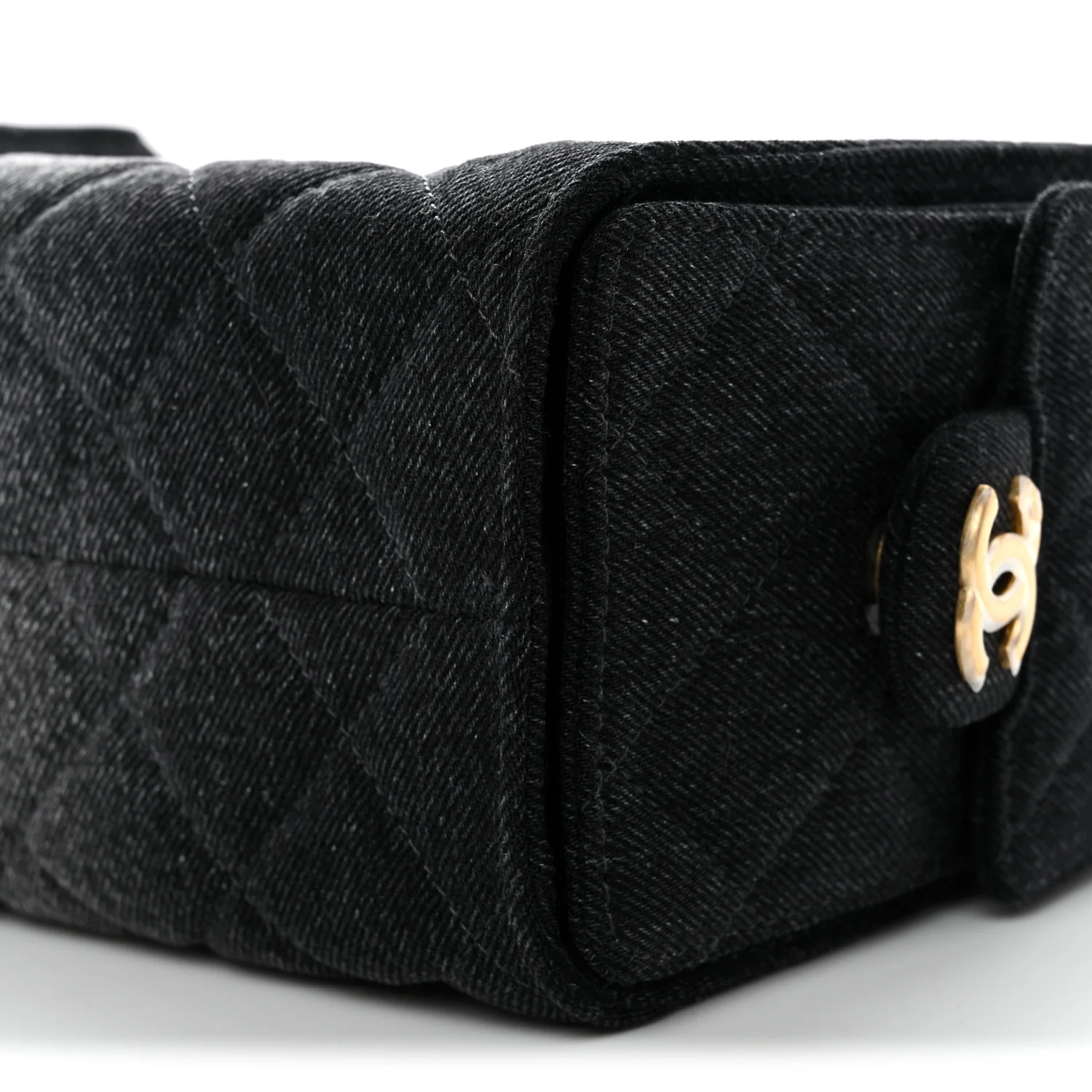 Washed Denim Quilted Mini Chanel 25 Handbag Black - Image 10