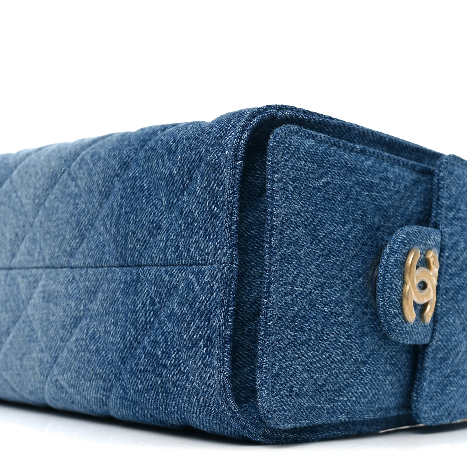 Washed Denim Quilted Mini Chanel 25 Handbag Blue - Image 10