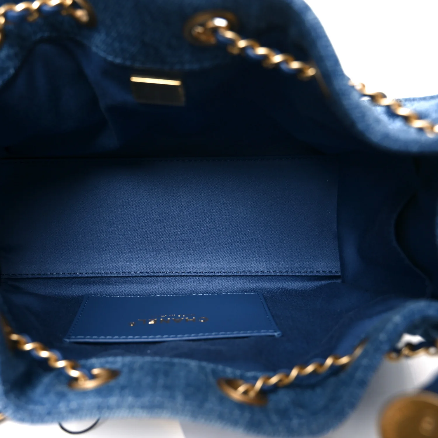 Washed Denim Quilted Mini Chanel 25 Handbag Blue - Image 5