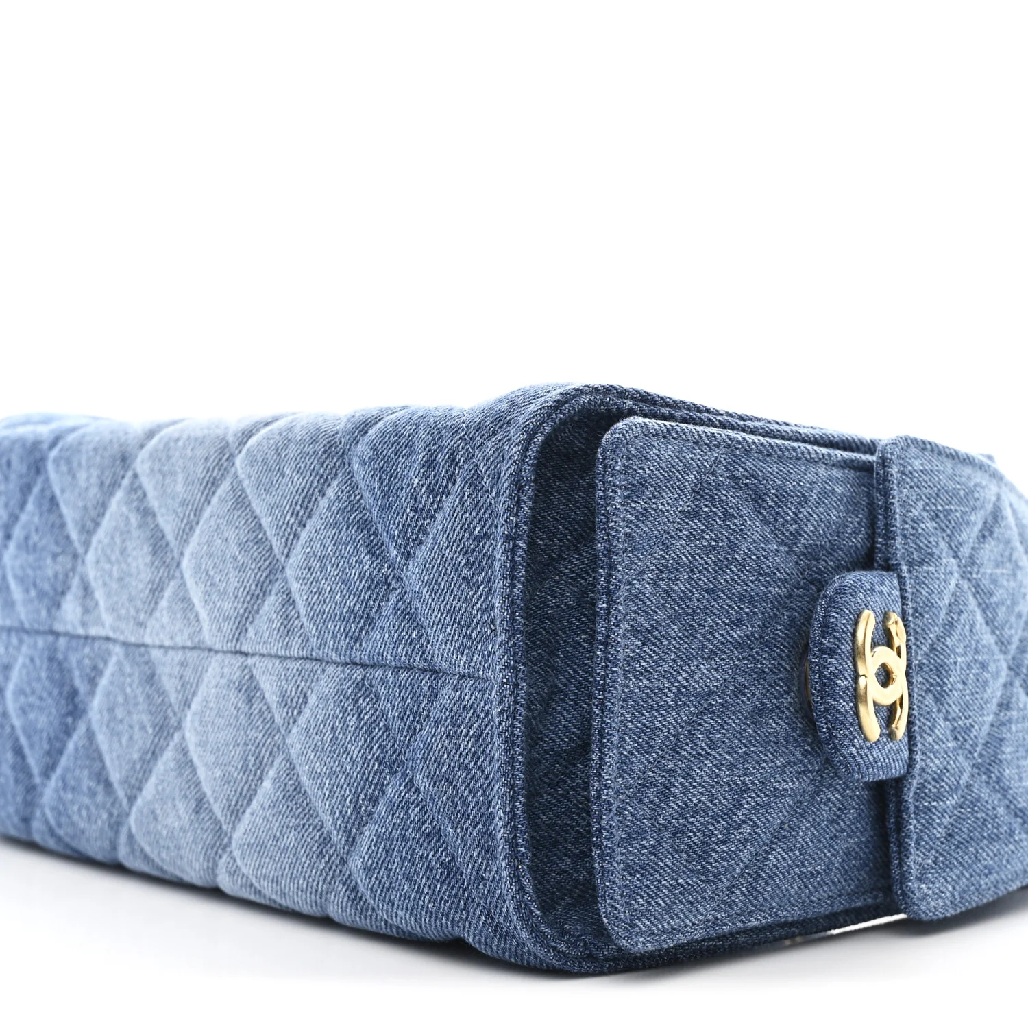 Washed Denim Quilted Mini Chanel 25 Handbag Blue - Image 10