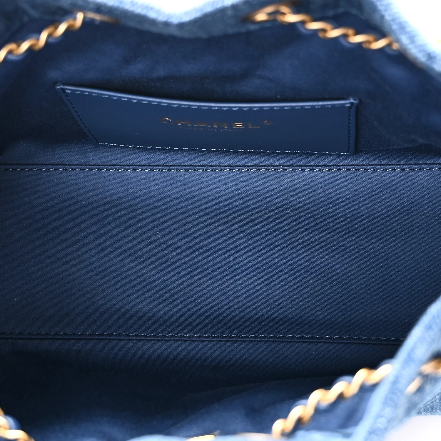 Washed Denim Quilted Mini Chanel 25 Handbag Blue - Image 5