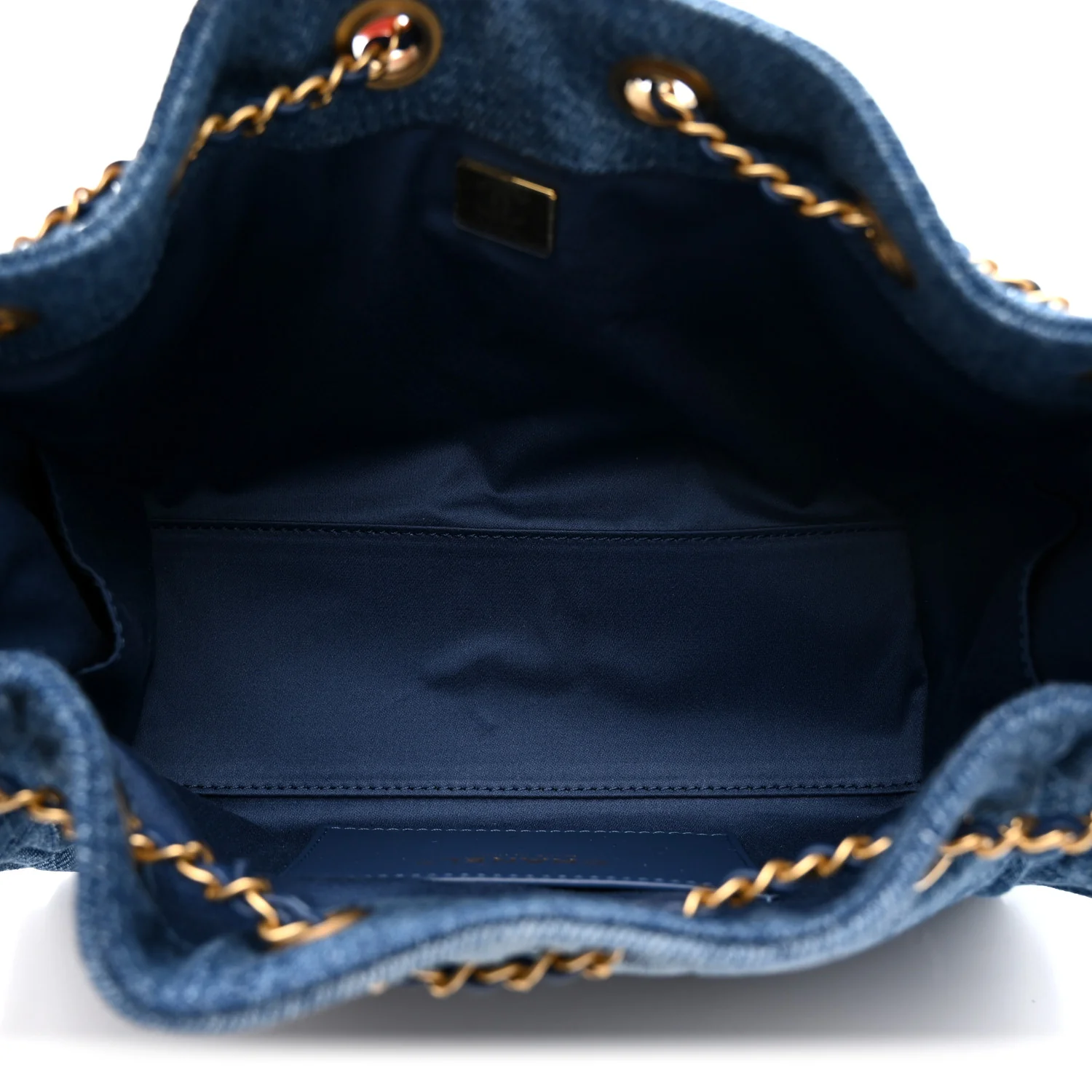 Washed Denim Quilted Mini Chanel 25 Handbag Blue - Image 5