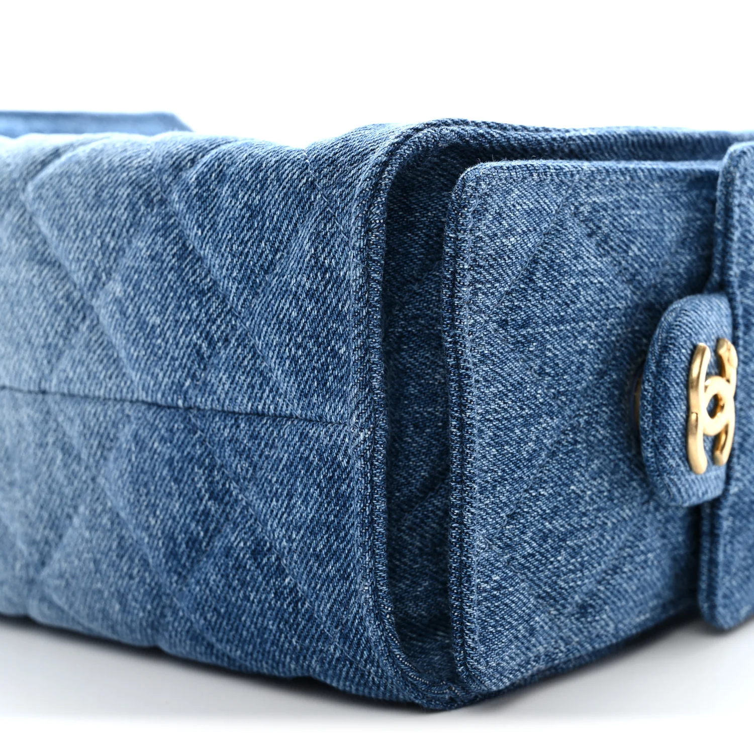 Washed Denim Quilted Mini Chanel 25 Handbag Blue - Image 11