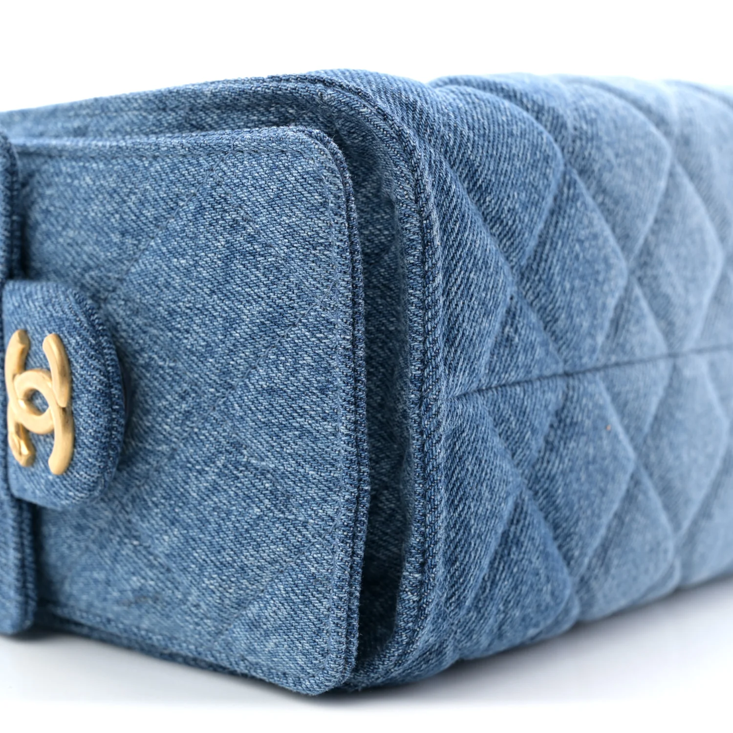 Washed Denim Quilted Mini Chanel 25 Handbag Blue - Image 17
