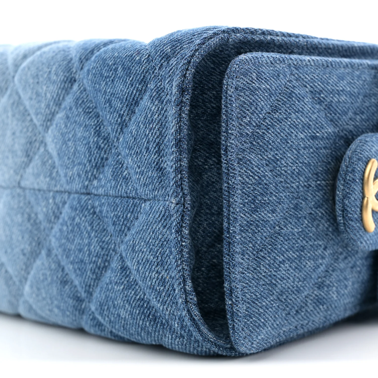 Washed Denim Quilted Mini Chanel 25 Handbag Blue - Image 18