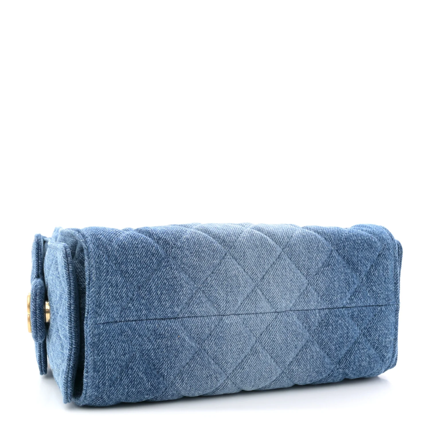 Washed Denim Quilted Mini Chanel 25 Handbag Blue - Image 7