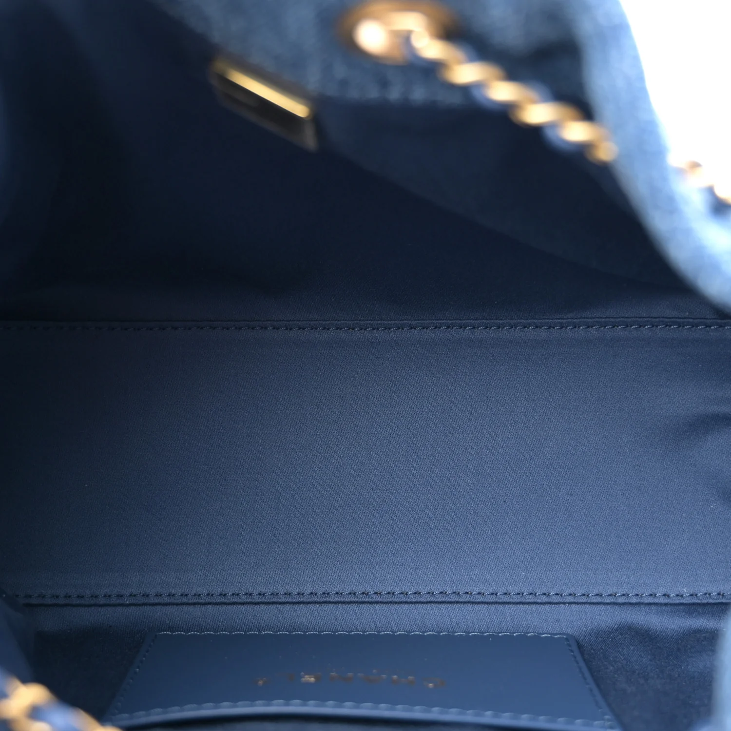 Washed Denim Quilted Mini Chanel 25 Handbag Blue - Image 8