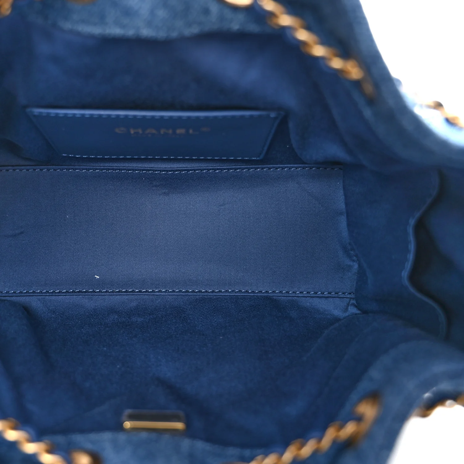 Washed Denim Quilted Mini Chanel 25 Handbag Blue - Image 5