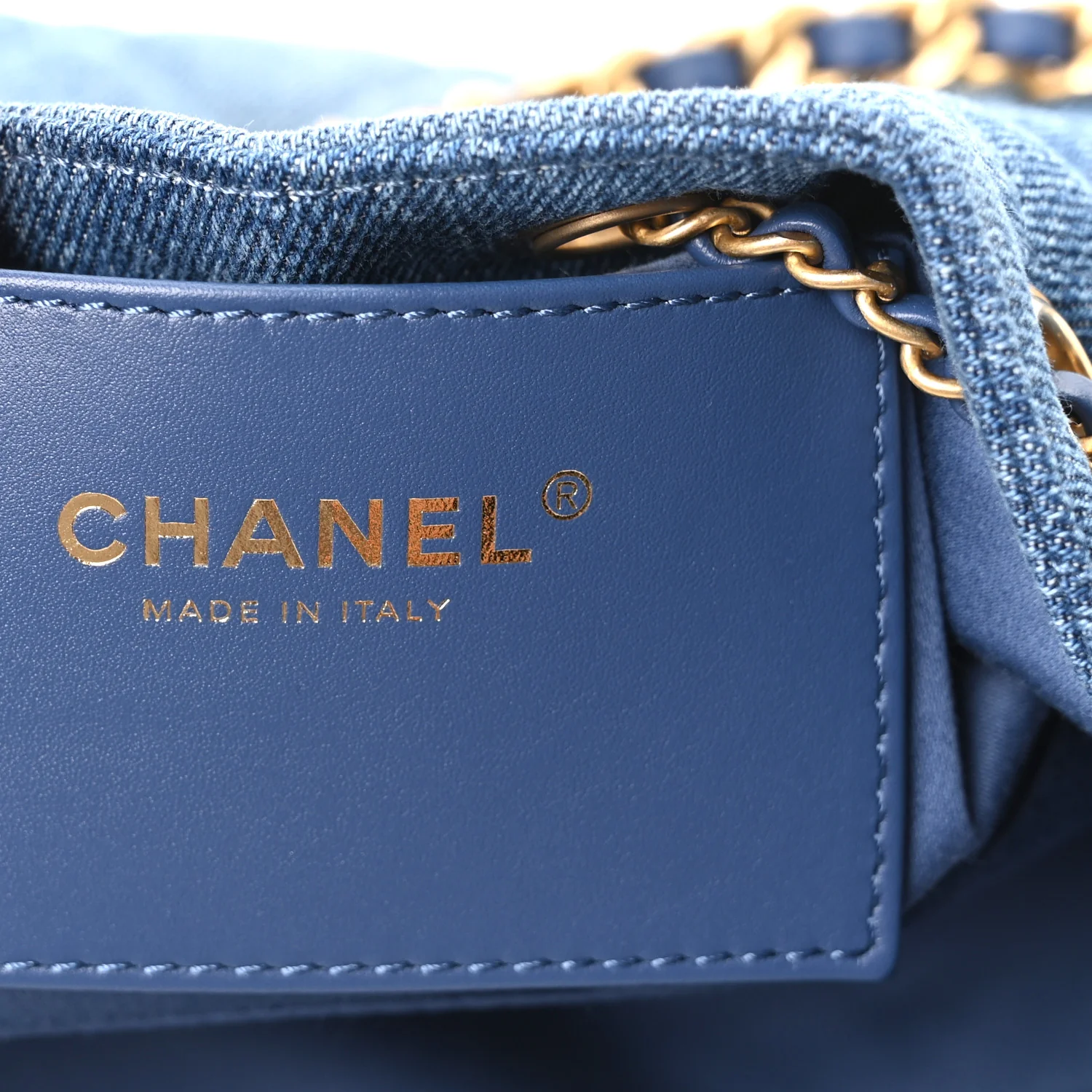 Washed Denim Quilted Mini Chanel 25 Handbag Blue - Image 11