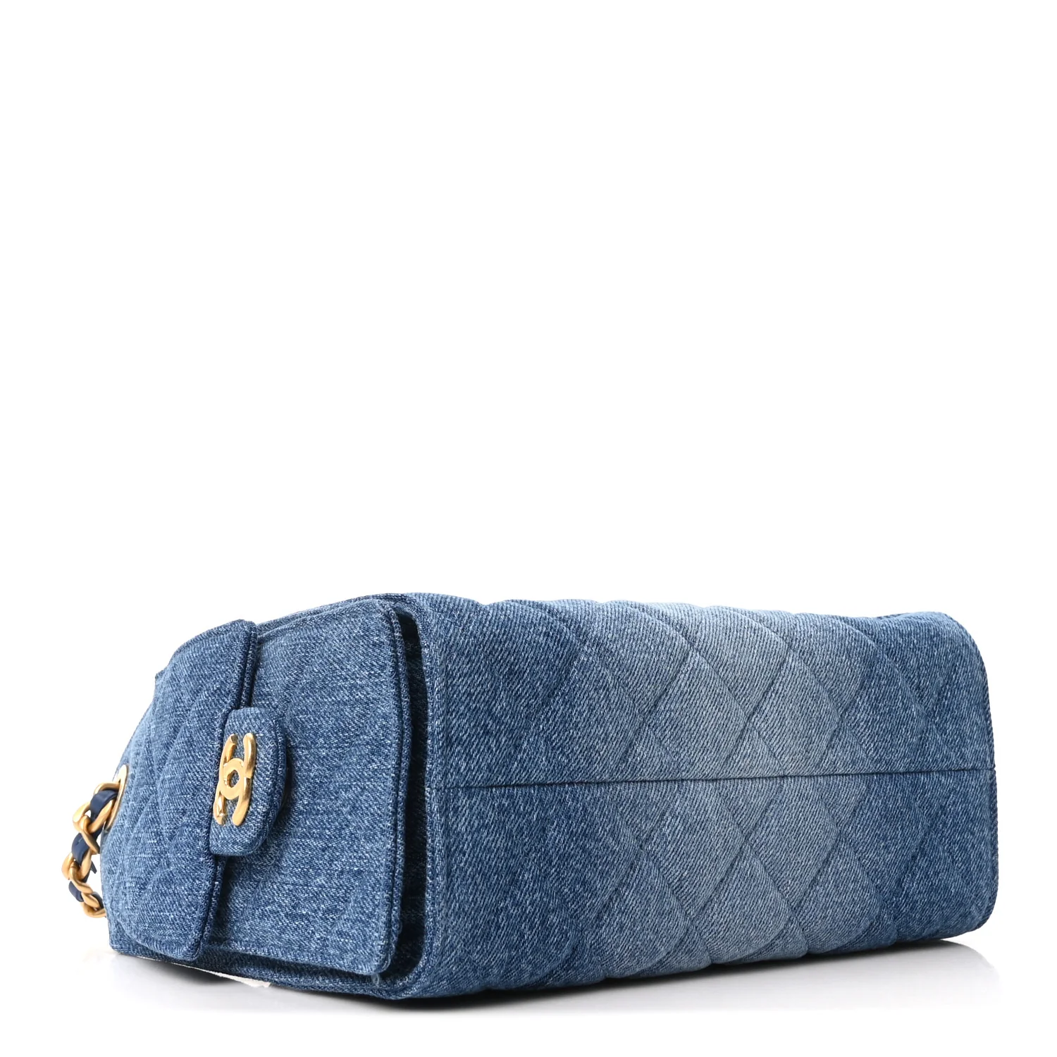 Washed Denim Quilted Mini Chanel 25 Handbag Blue - Image 7