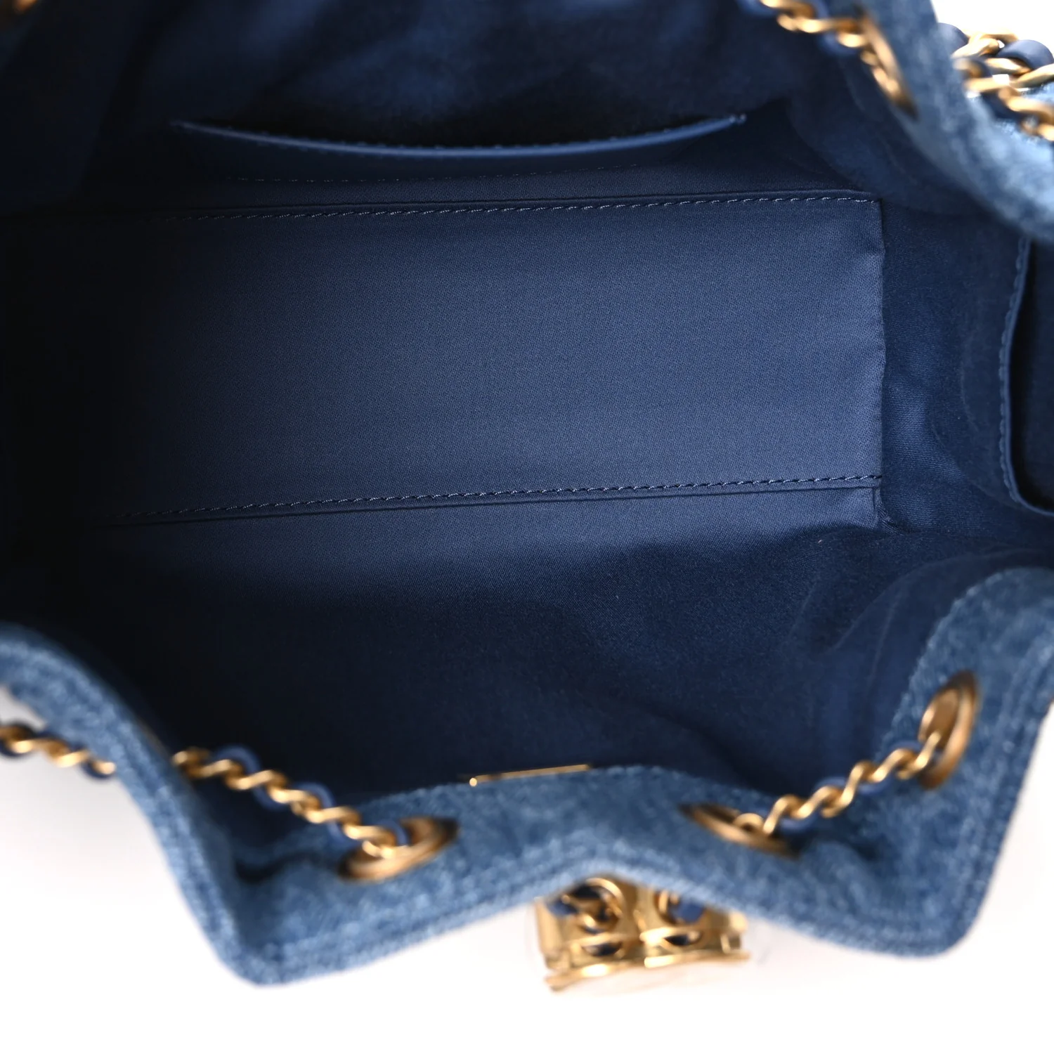 Washed Denim Quilted Mini Chanel 25 Handbag Blue - Image 9