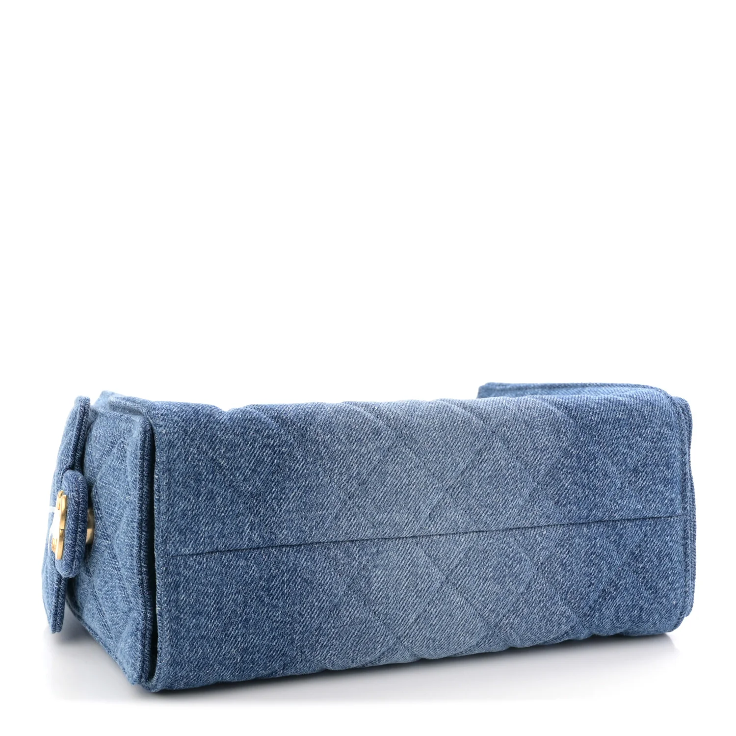 Washed Denim Quilted Mini Chanel 25 Handbag Blue - Image 5