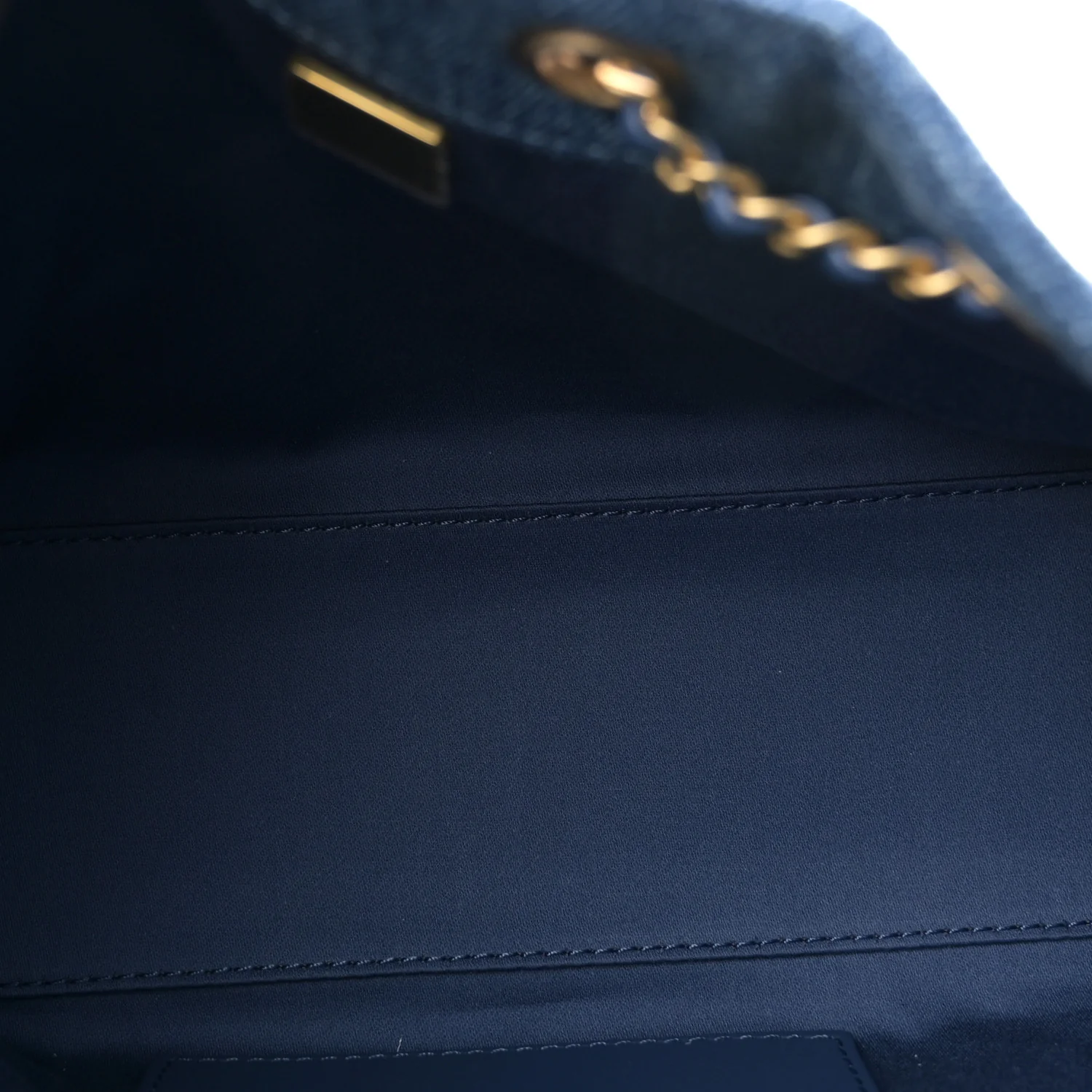Washed Denim Quilted Mini Chanel 25 Handbag Blue - Image 6