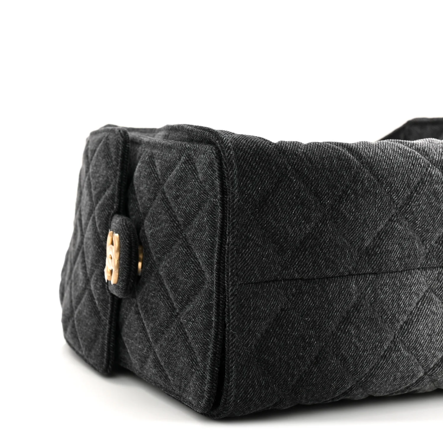 Washed Denim Quilted Small Chanel 25 Handbag Black - Image 17
