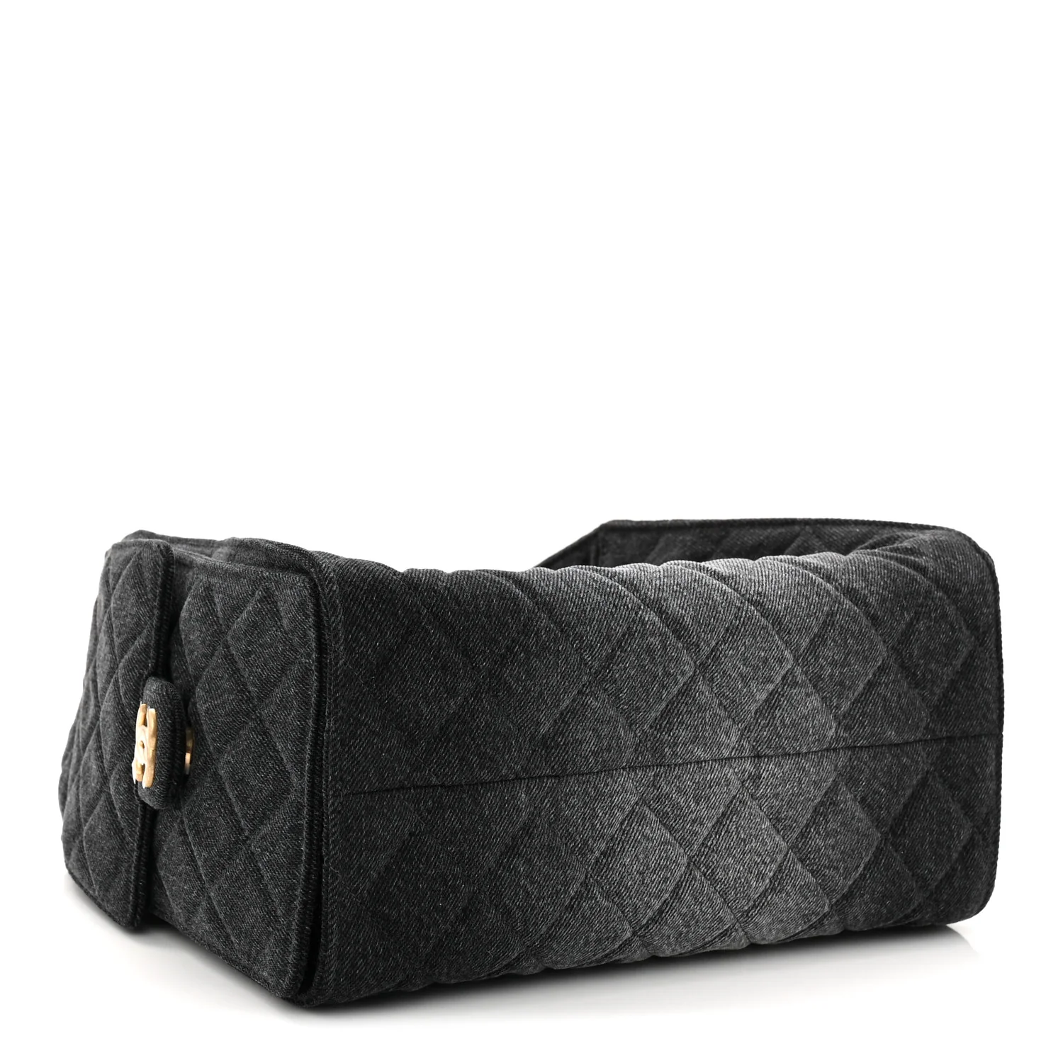 Washed Denim Quilted Small Chanel 25 Handbag Black - Image 6