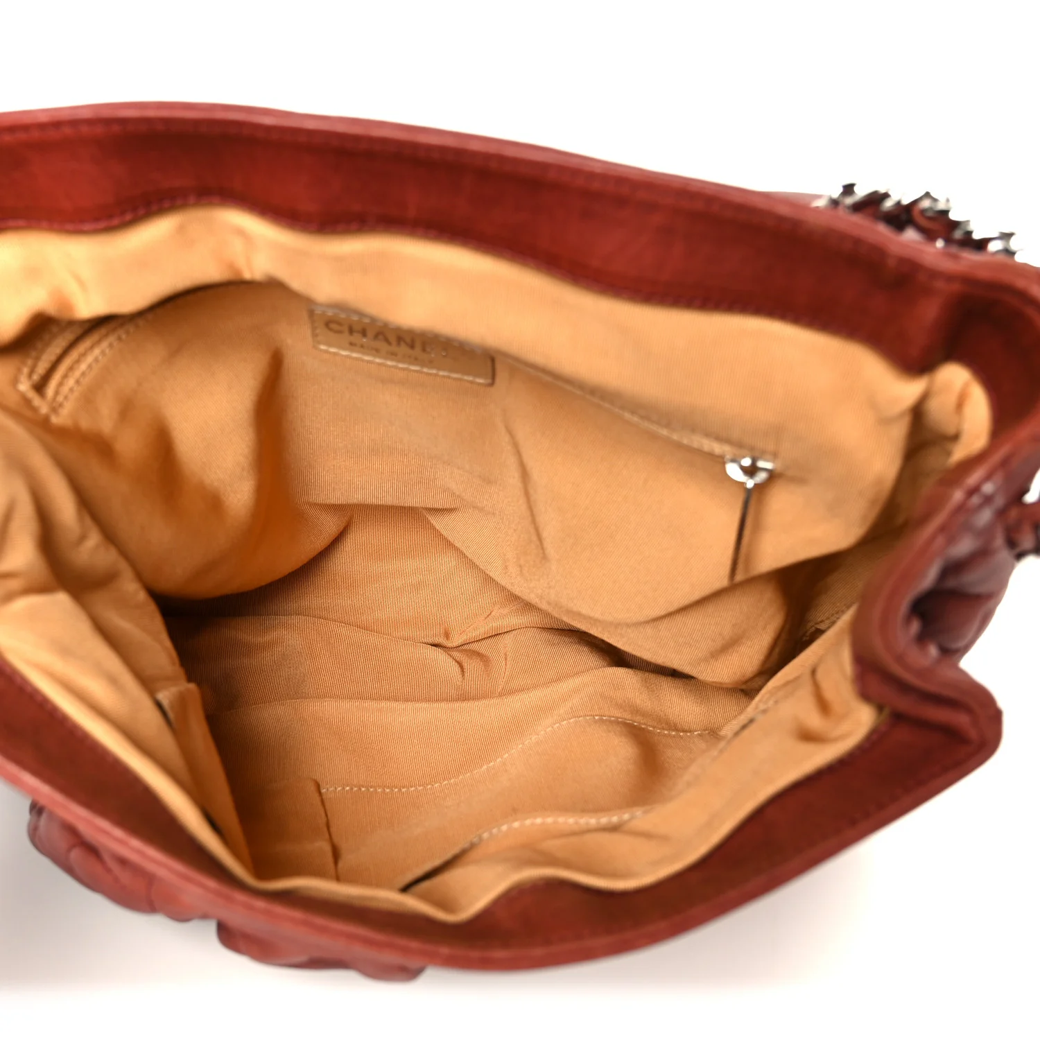 Washed Lambskin Quilted Medium Chain Around Messenger Brown - Image 5