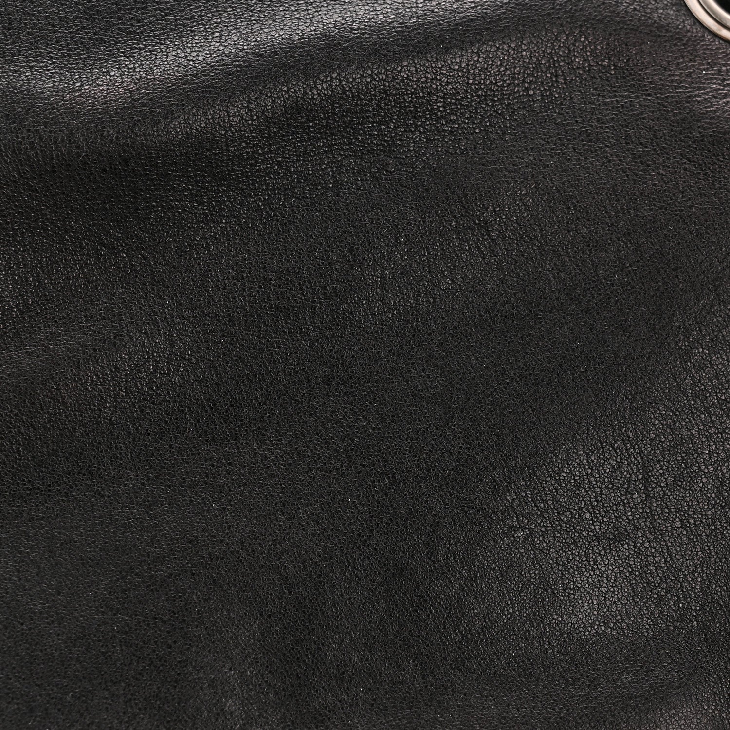 Washed Lambskin Quilted Mini Chain Around Flap Black - Image 11