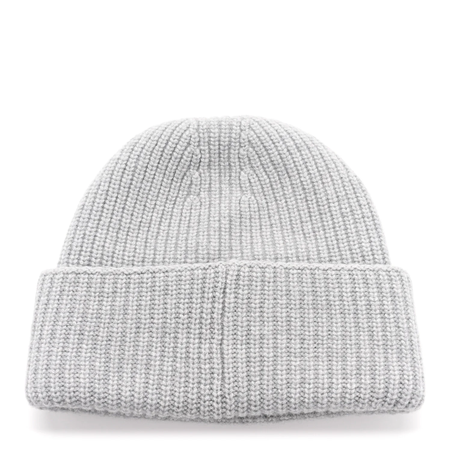 Wool Cashmere CC Beanie Hat Light Grey Fuchsia - Image 5