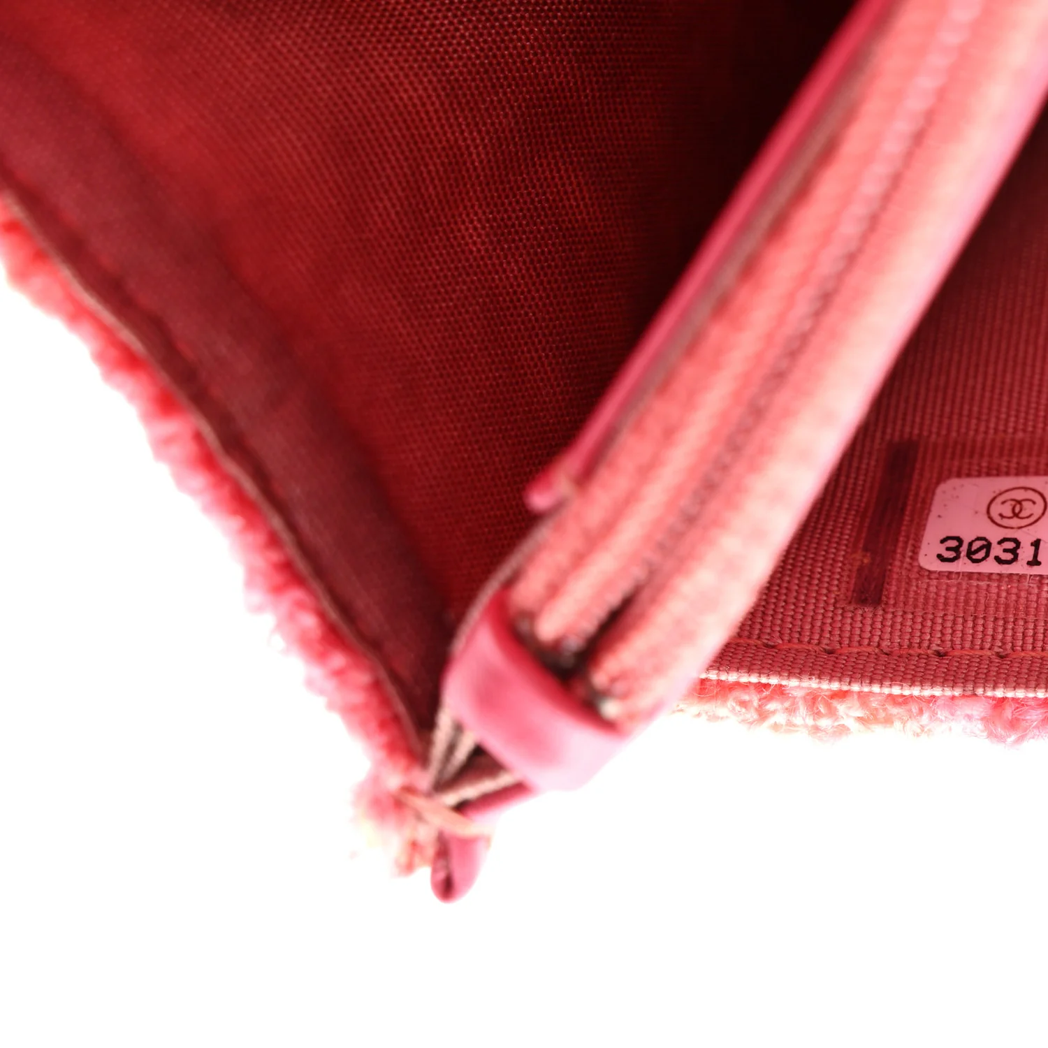 Wool Tweed Lambskin Quilted Chanel 19 Wallet On Chain WOC Coral Pink - Image 8
