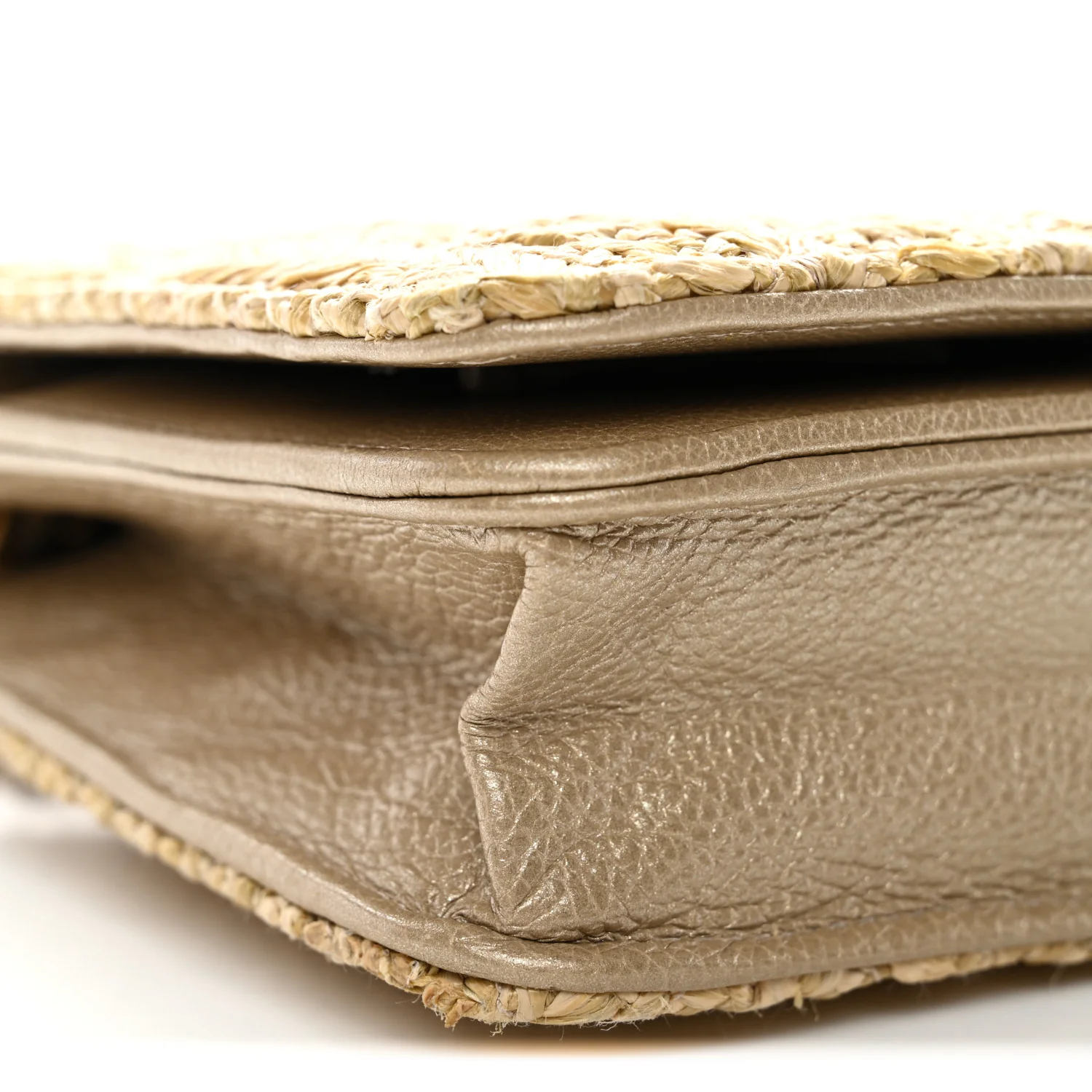 Woven Straw Braided Ancient Greek Wallet On Chain WOC Beige - Image 19