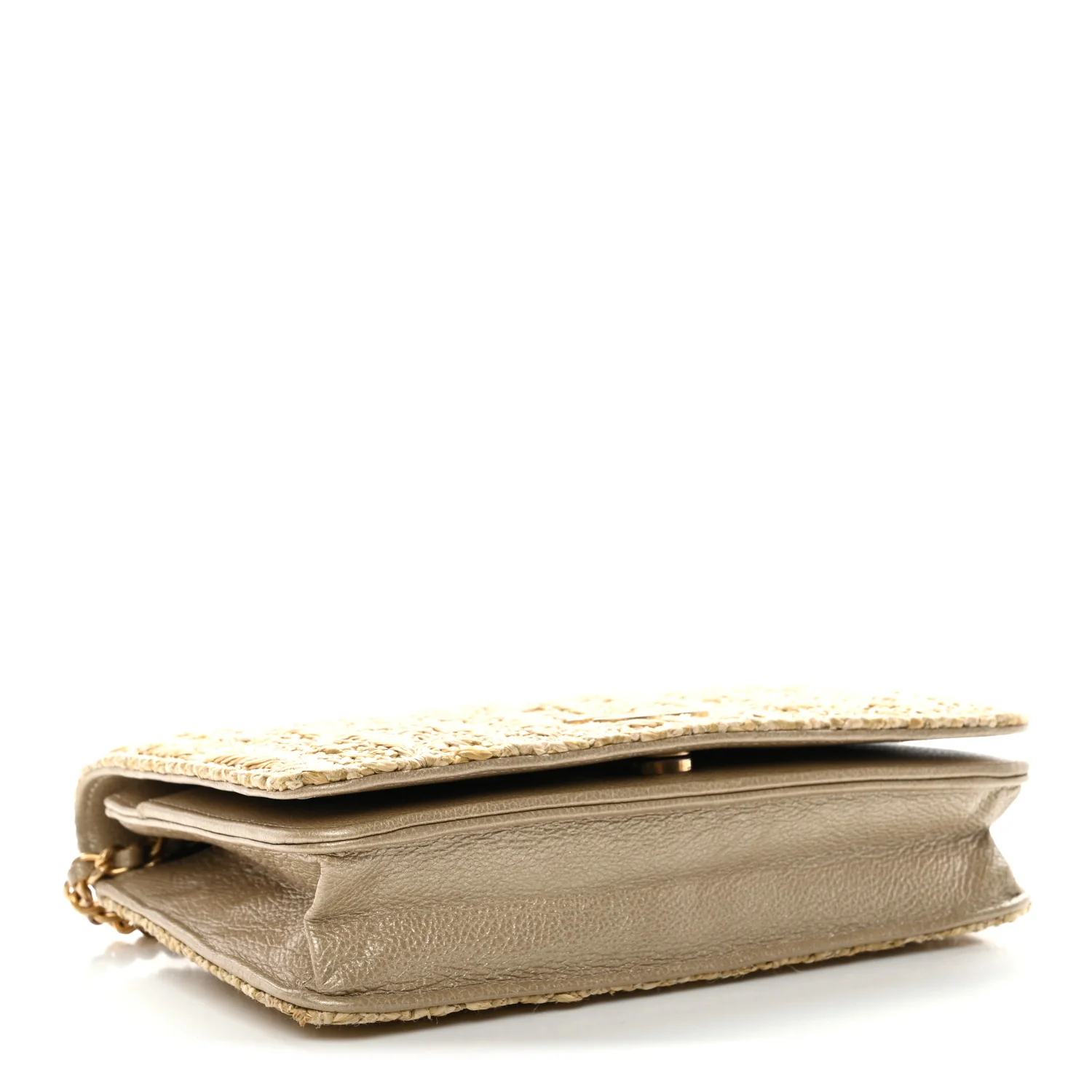 Woven Straw Braided Ancient Greek Wallet On Chain WOC Beige - Image 7