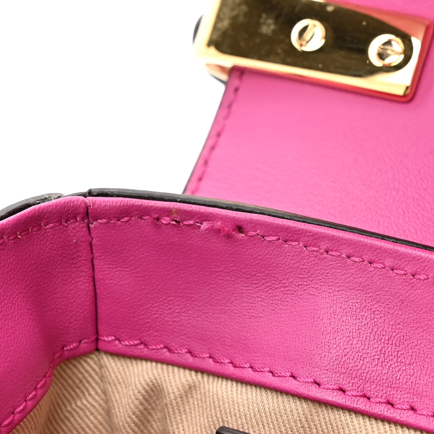 Calfskin Crocodile Embossed Mini C Bag Pink - Image 12