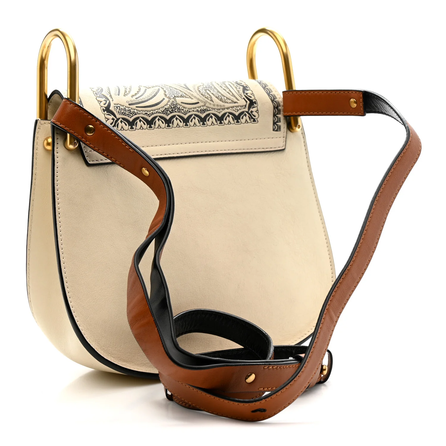 Calfskin Embossed Small Hudson Shoulder Bag Off White - Image 3